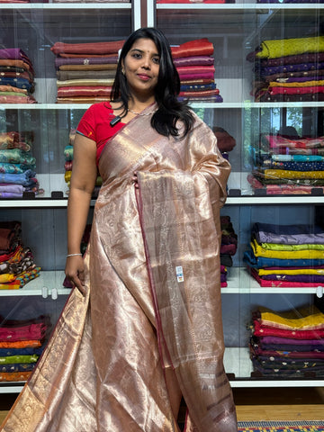 Silk mark certified pure tissue brocade silk saree