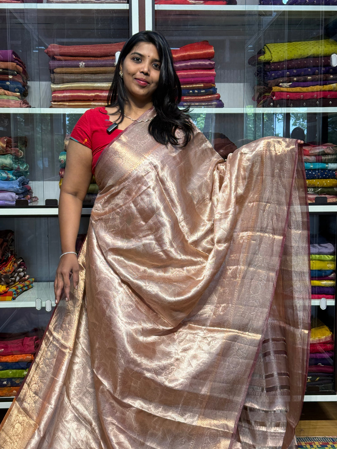 Silk mark certified pure tissue brocade silk saree