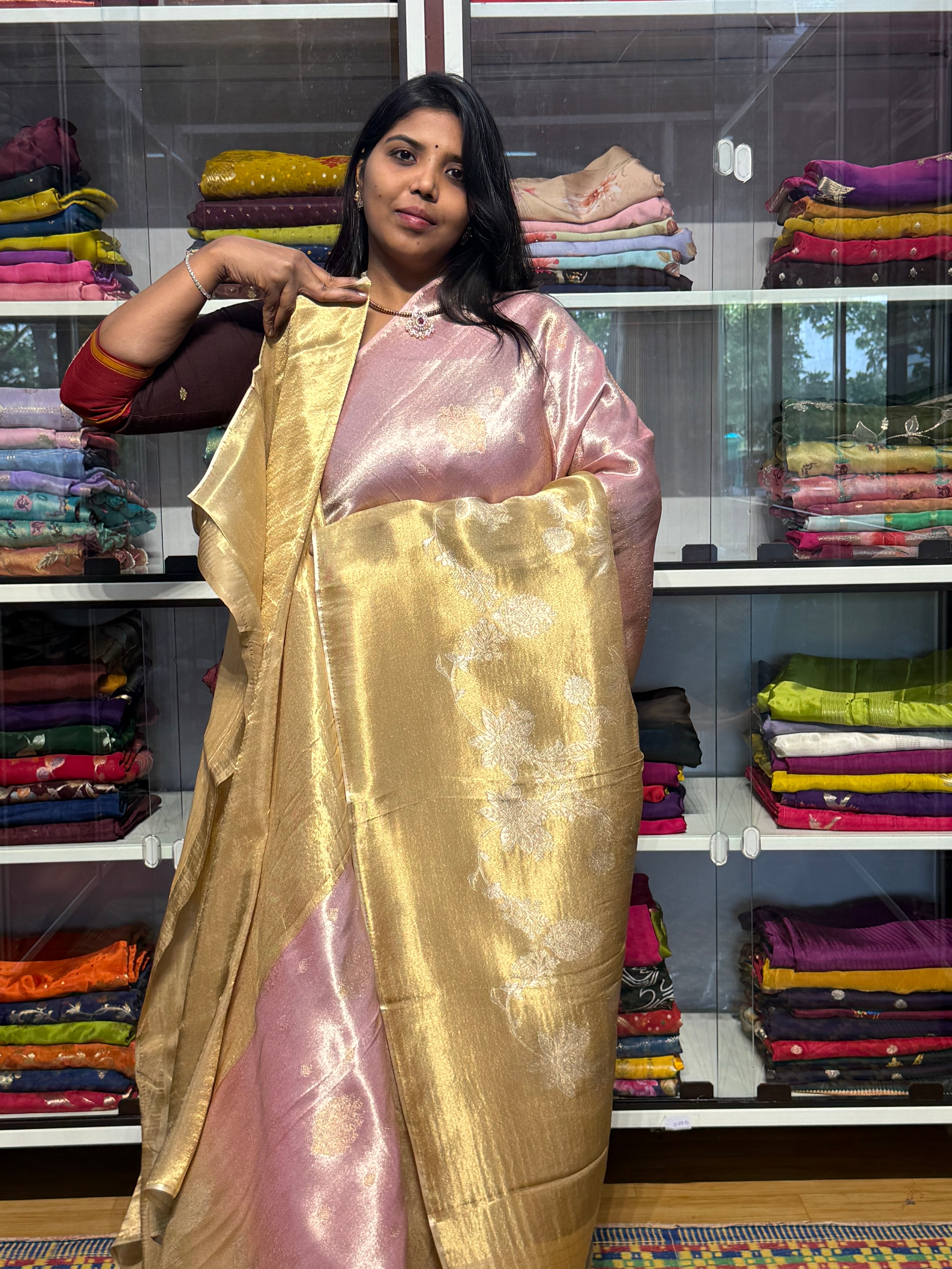 PURE TISSUE SILK SAREE IN DUAL SHADE