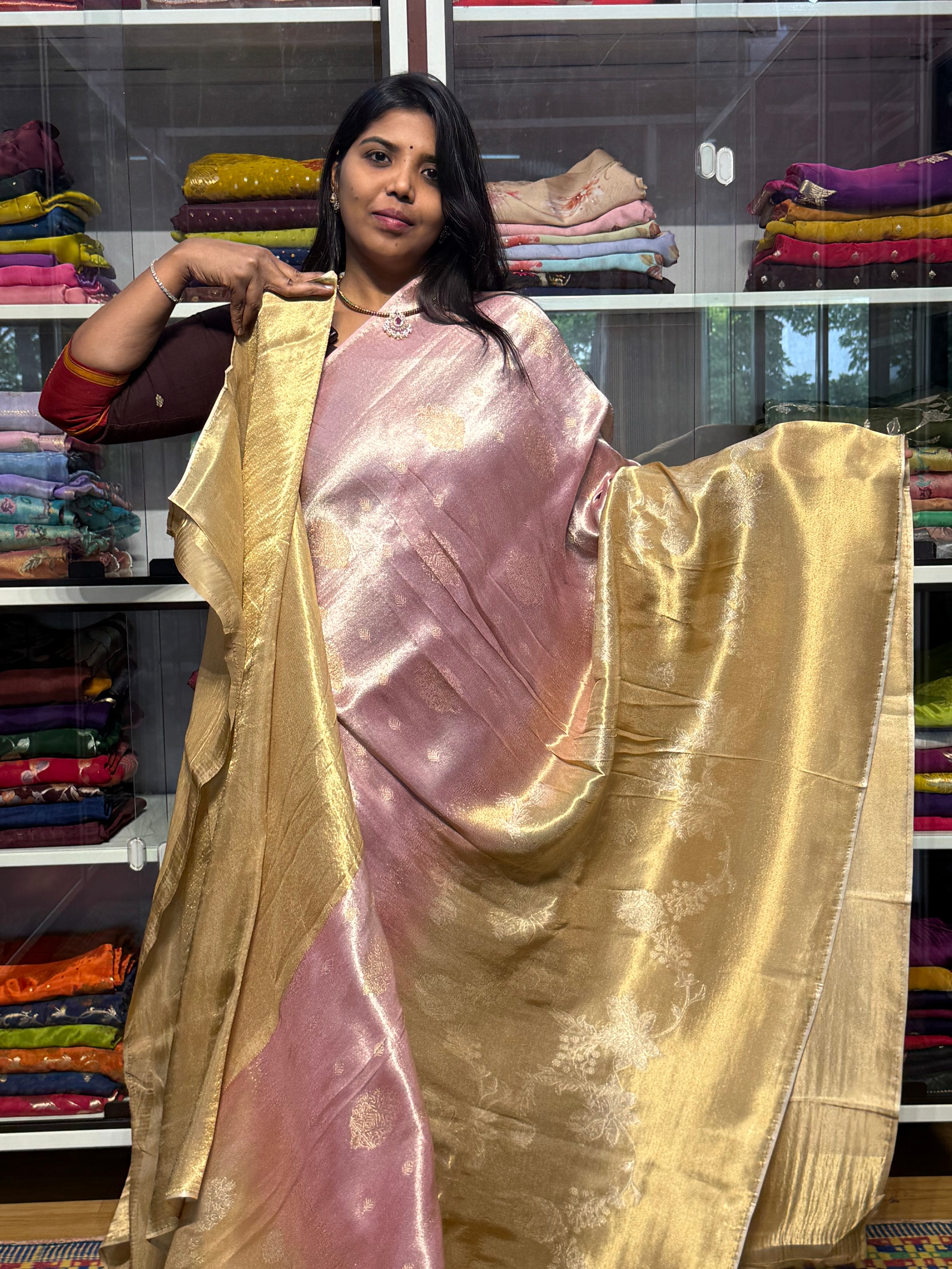 PURE TISSUE SILK SAREE IN DUAL SHADE