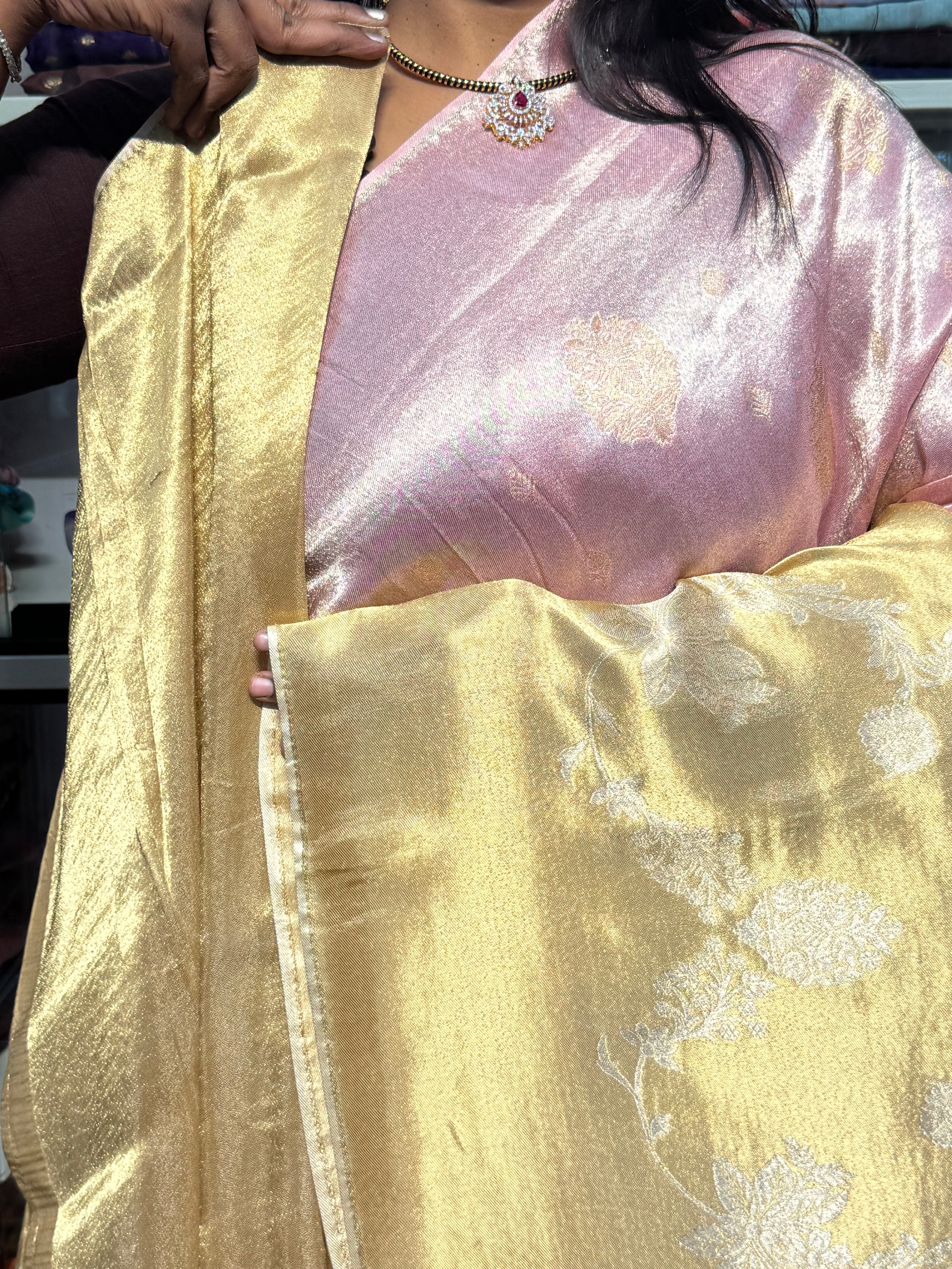 PURE TISSUE SILK SAREE IN DUAL SHADE