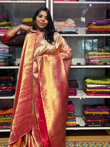 PURE TISSUE SILK SAREE IN DUAL SHADE