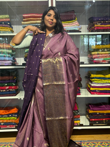 VINTAGE CHECKS WITH BIG BORDER: LILAC