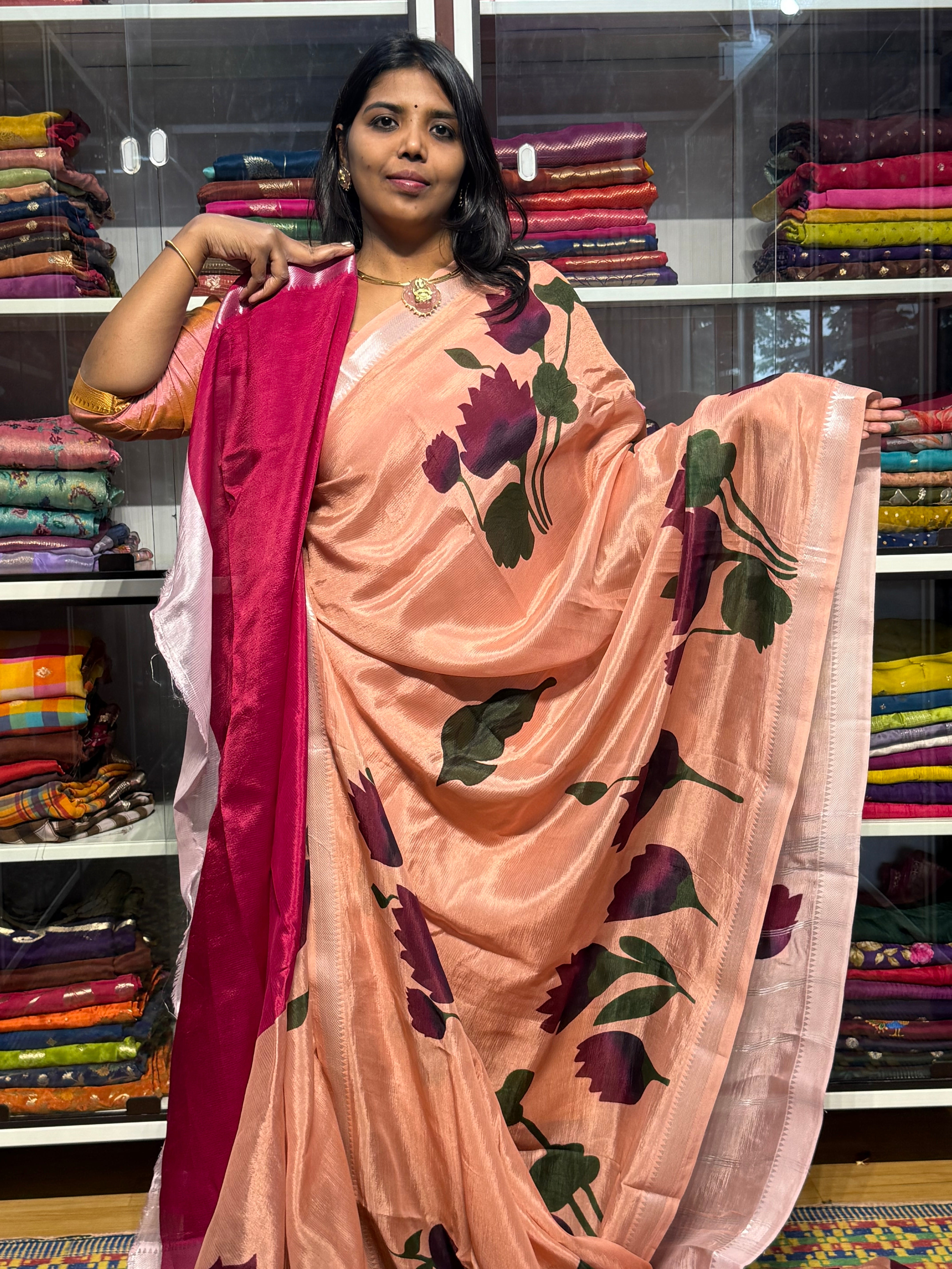 PURE MANGALGIRI DIGITAL PRINT SAREES