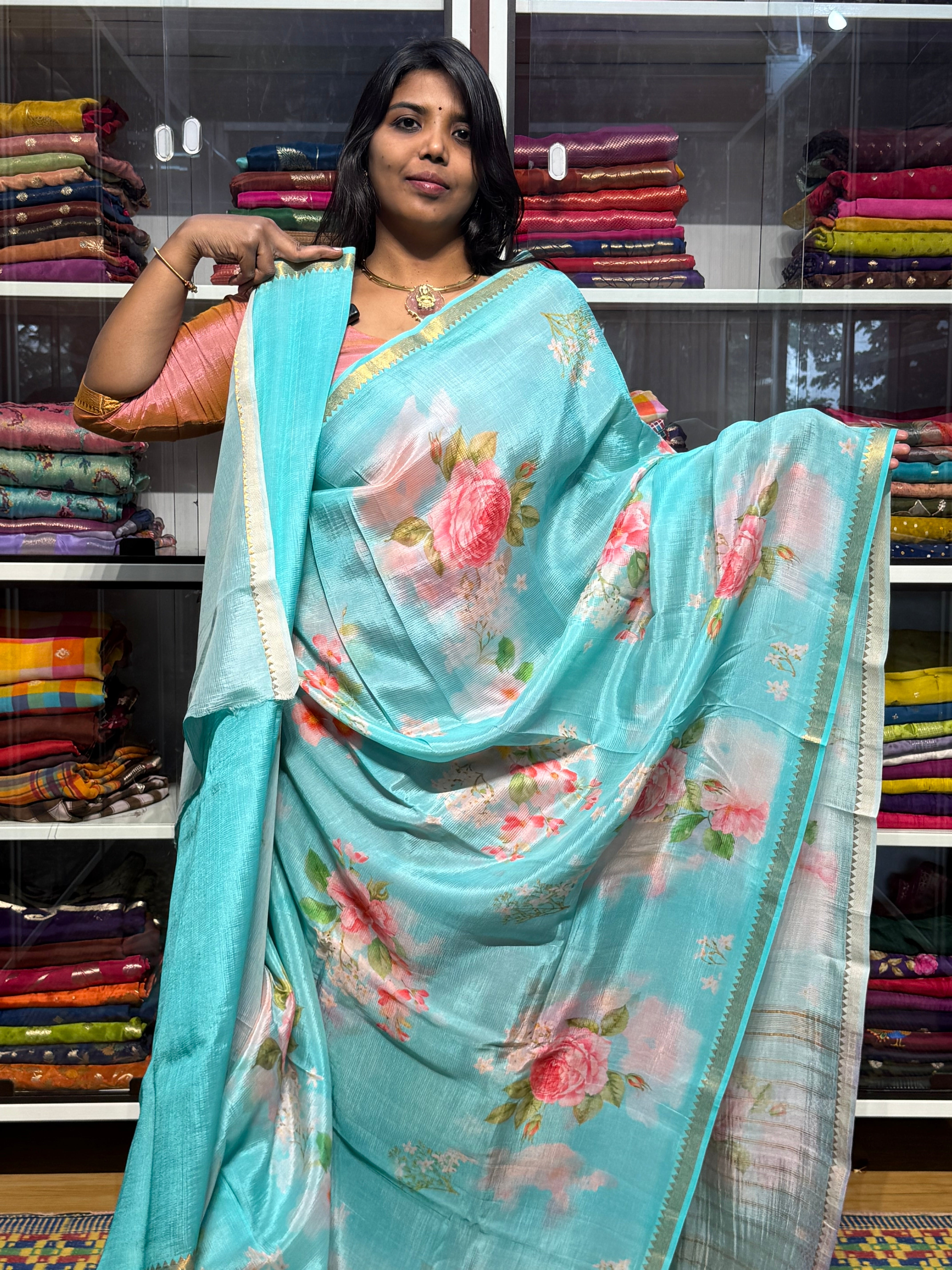 PURE MANGALGIRI DIGITAL PRINT SAREES