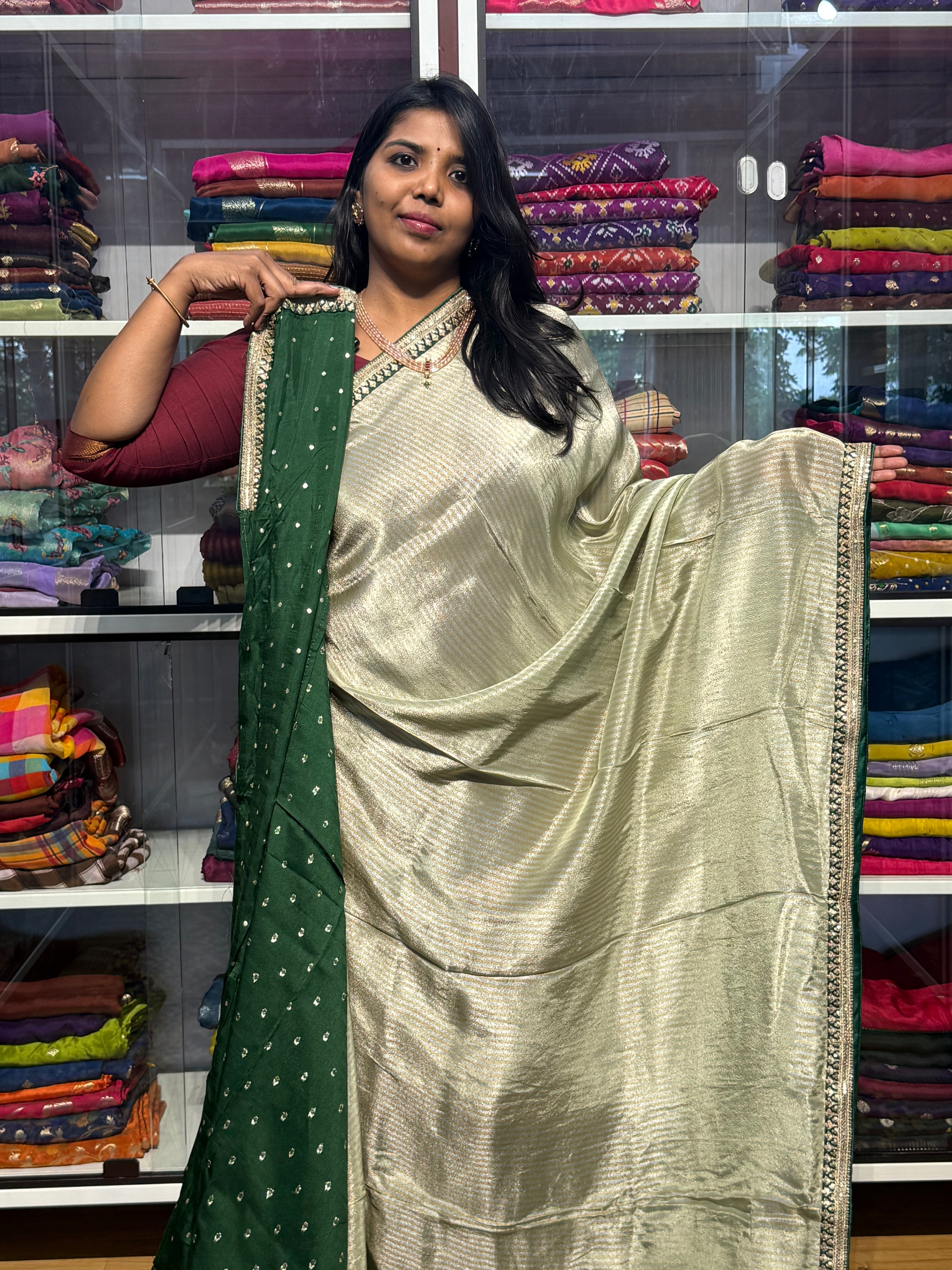 SABYASACHI INSPIRED TISSUE DIGITAL PRINT SAREES: