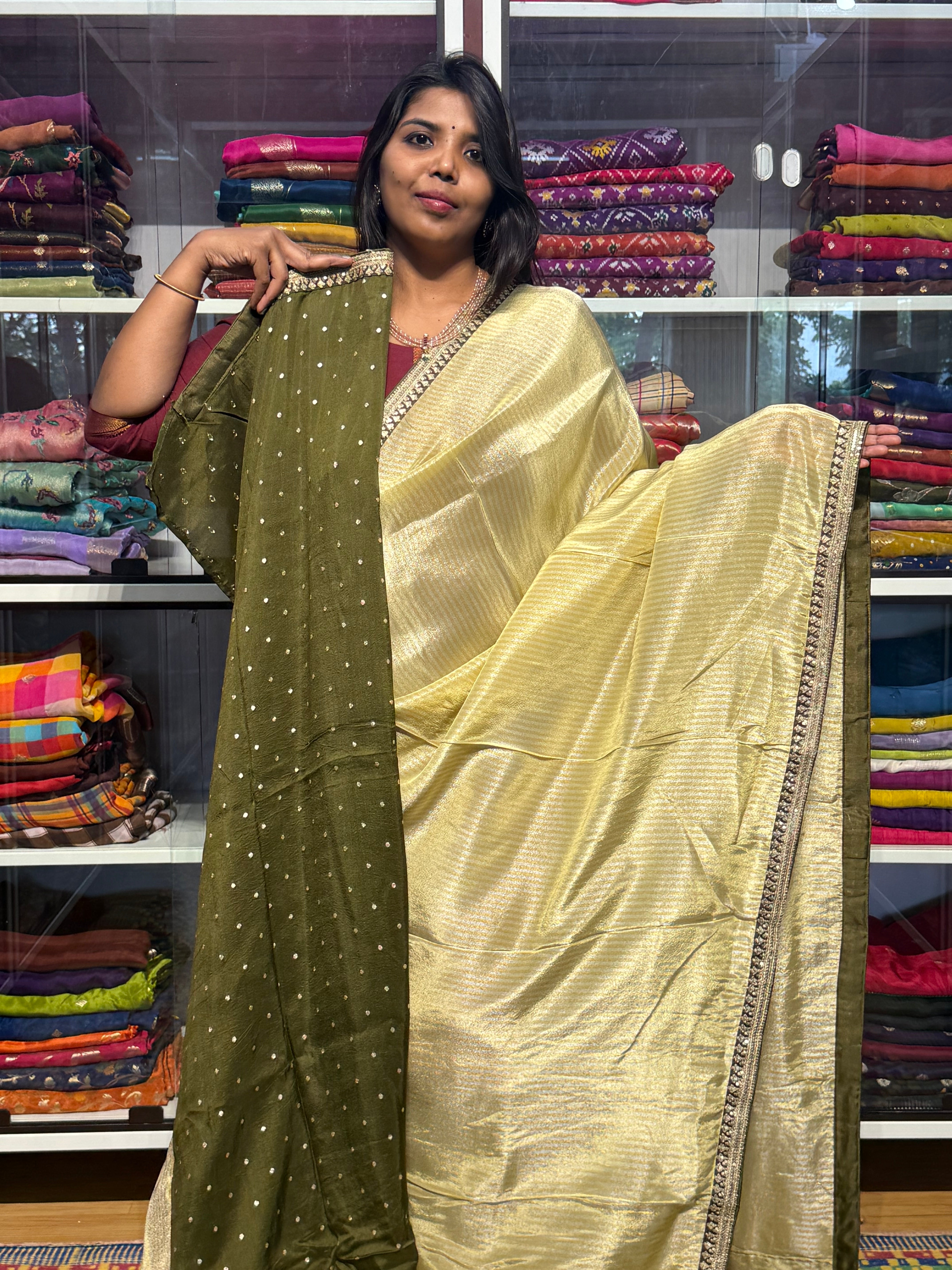 SABYASACHI INSPIRED TISSUE DIGITAL PRINT SAREES: