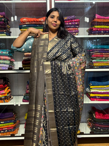 ASSAM SILK SAREES WITH PENKALAMKARI DESIGN