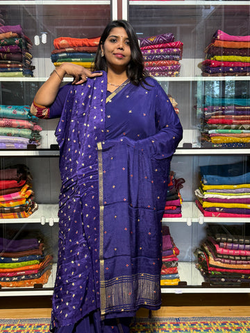 PURE CHIFFON SAREES WITH HAND MIRROR WORK
