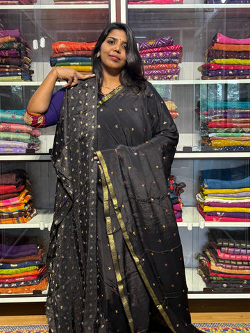 PURE CHIFFON SAREES WITH HAND MIRROR WORK