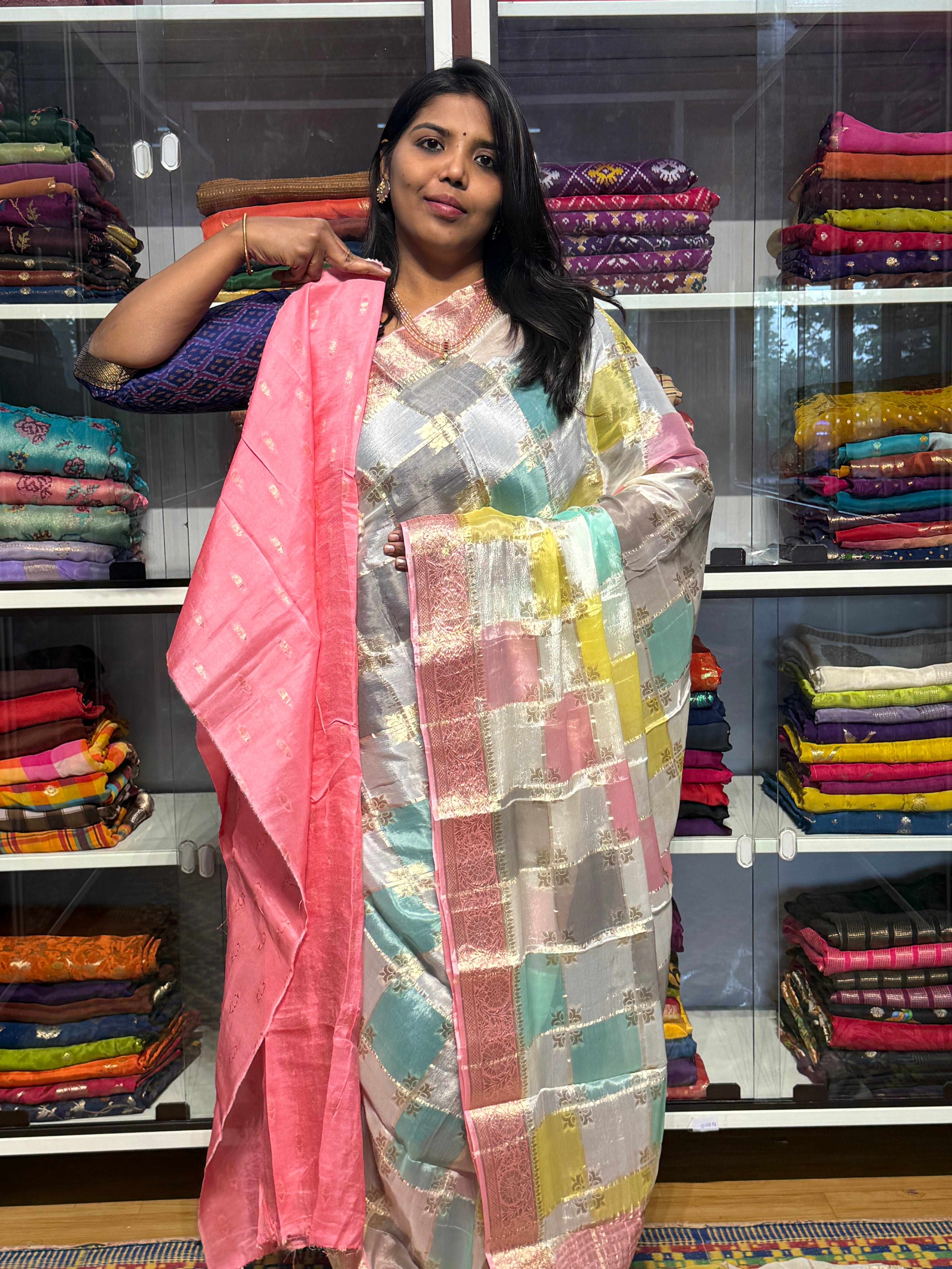 PURE CHIFFON RANKAT CHECKS PATTERN