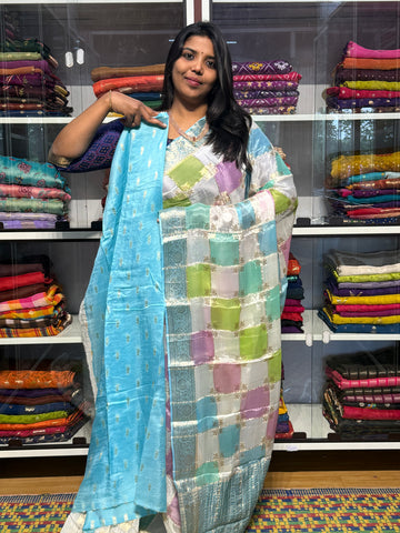 PURE CHIFFON RANKAT CHECKS PATTERN