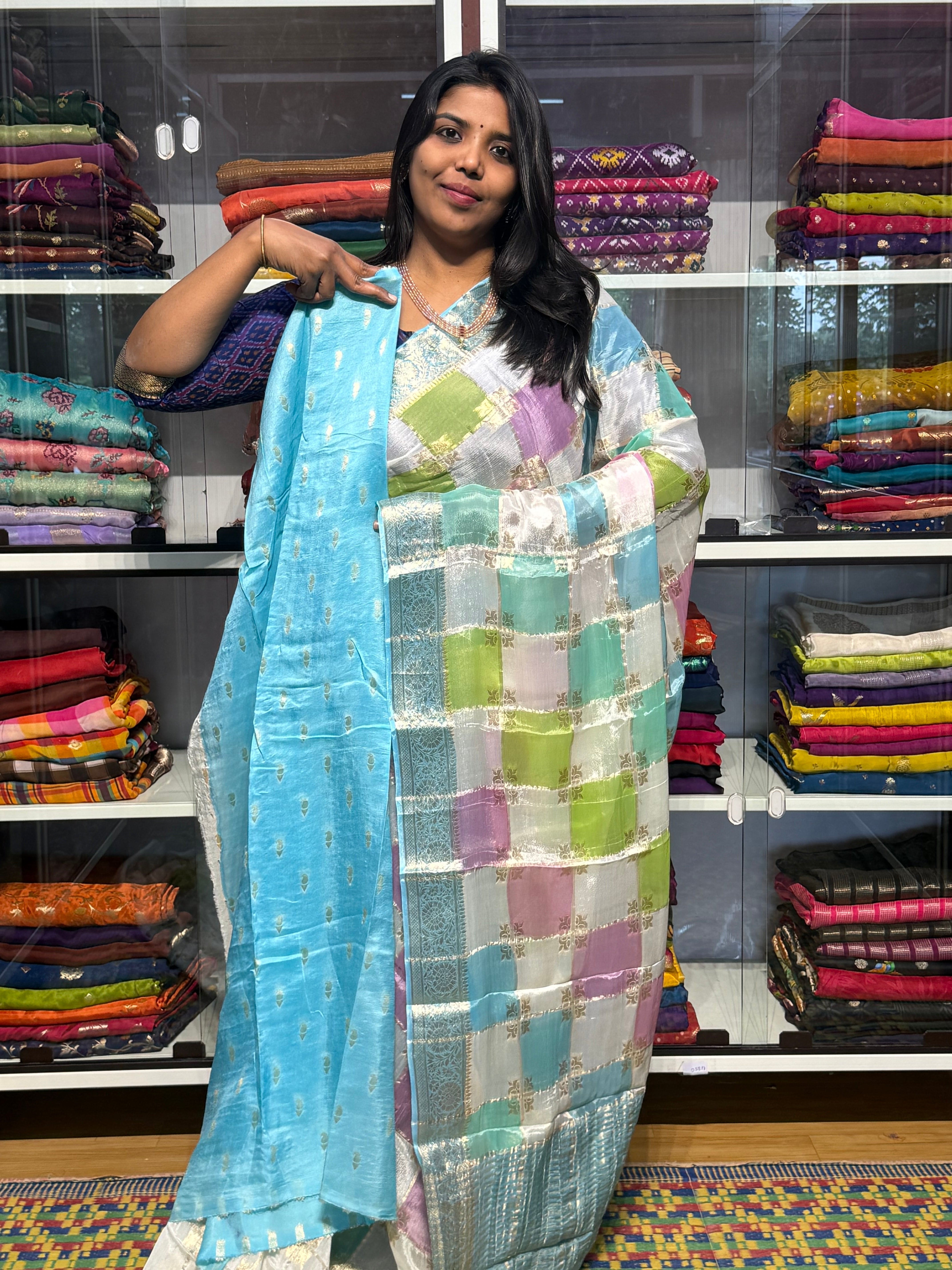 PURE CHIFFON RANKAT CHECKS PATTERN