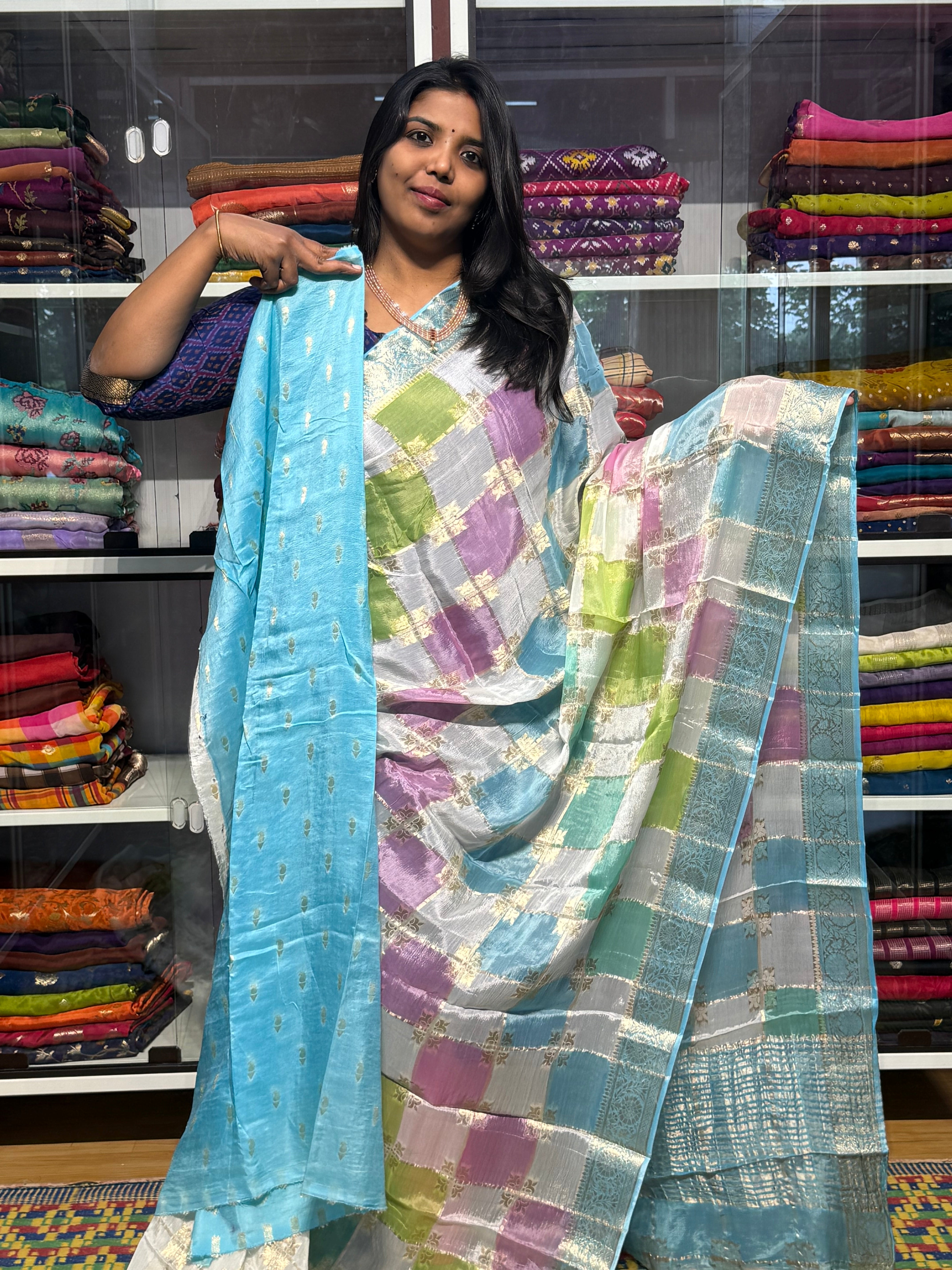 PURE CHIFFON RANKAT CHECKS PATTERN