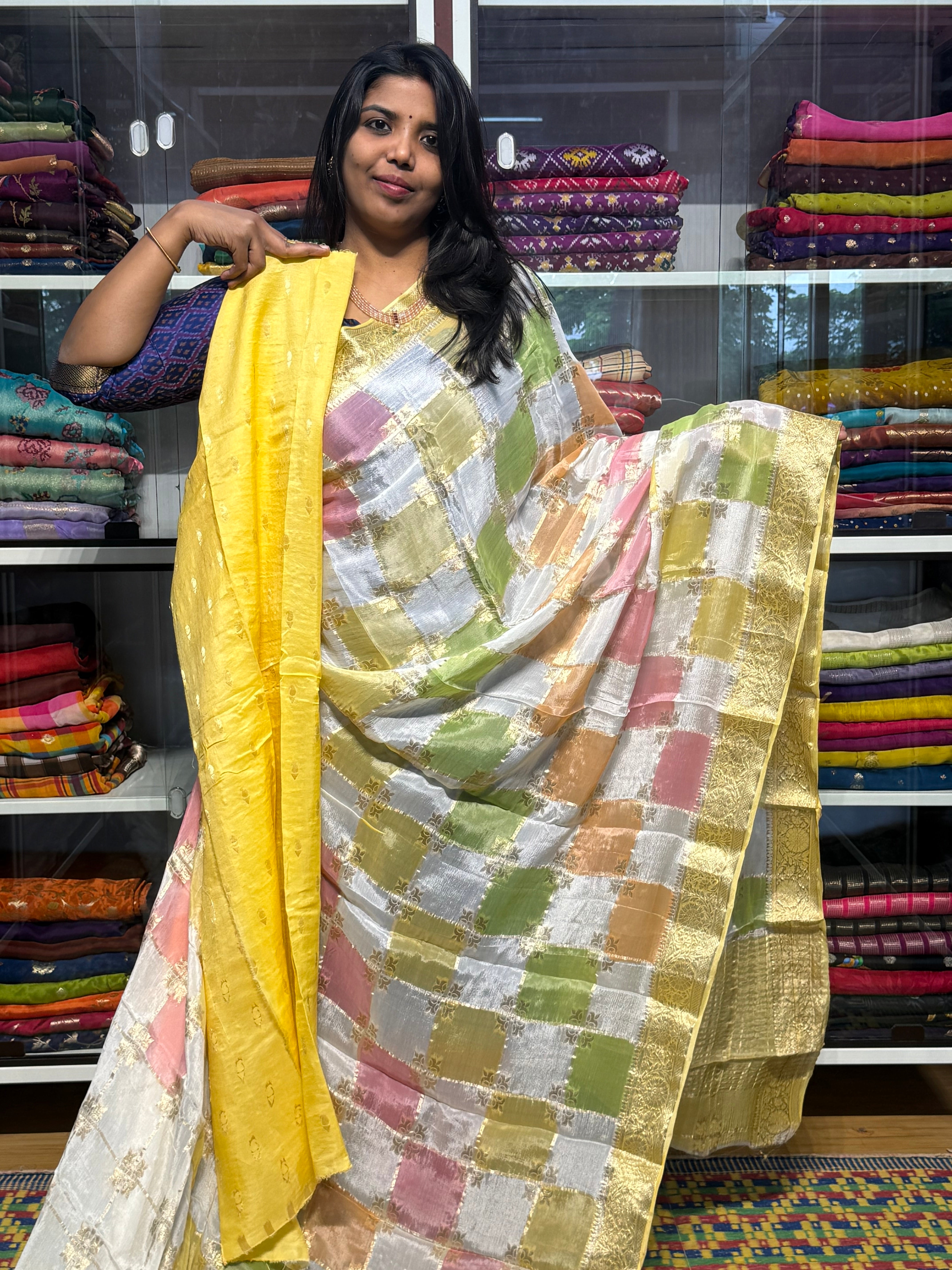 PURE CHIFFON RANKAT CHECKS PATTERN