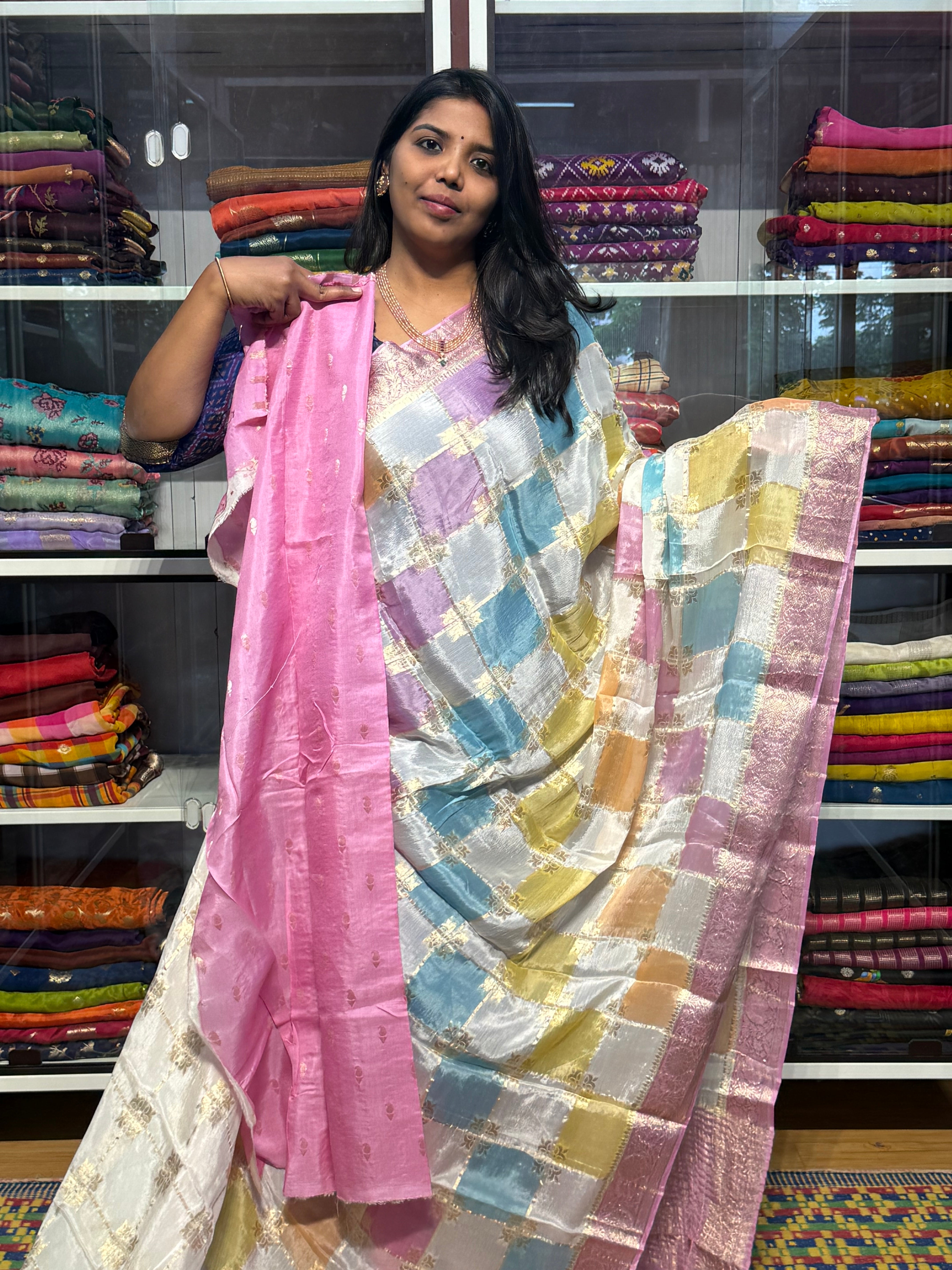 PURE CHIFFON RANKAT CHECKS PATTERN