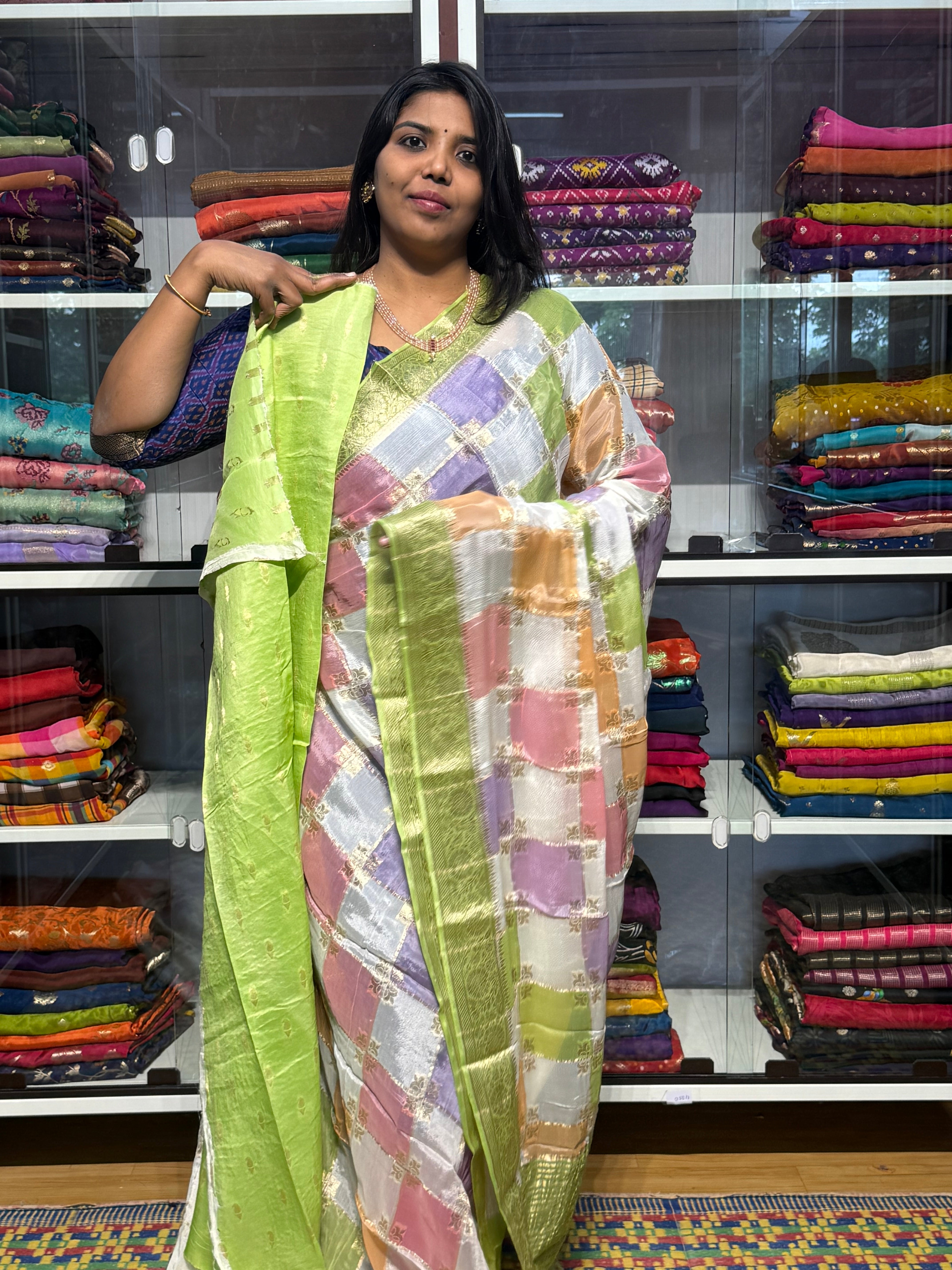PURE CHIFFON RANKAT CHECKS PATTERN