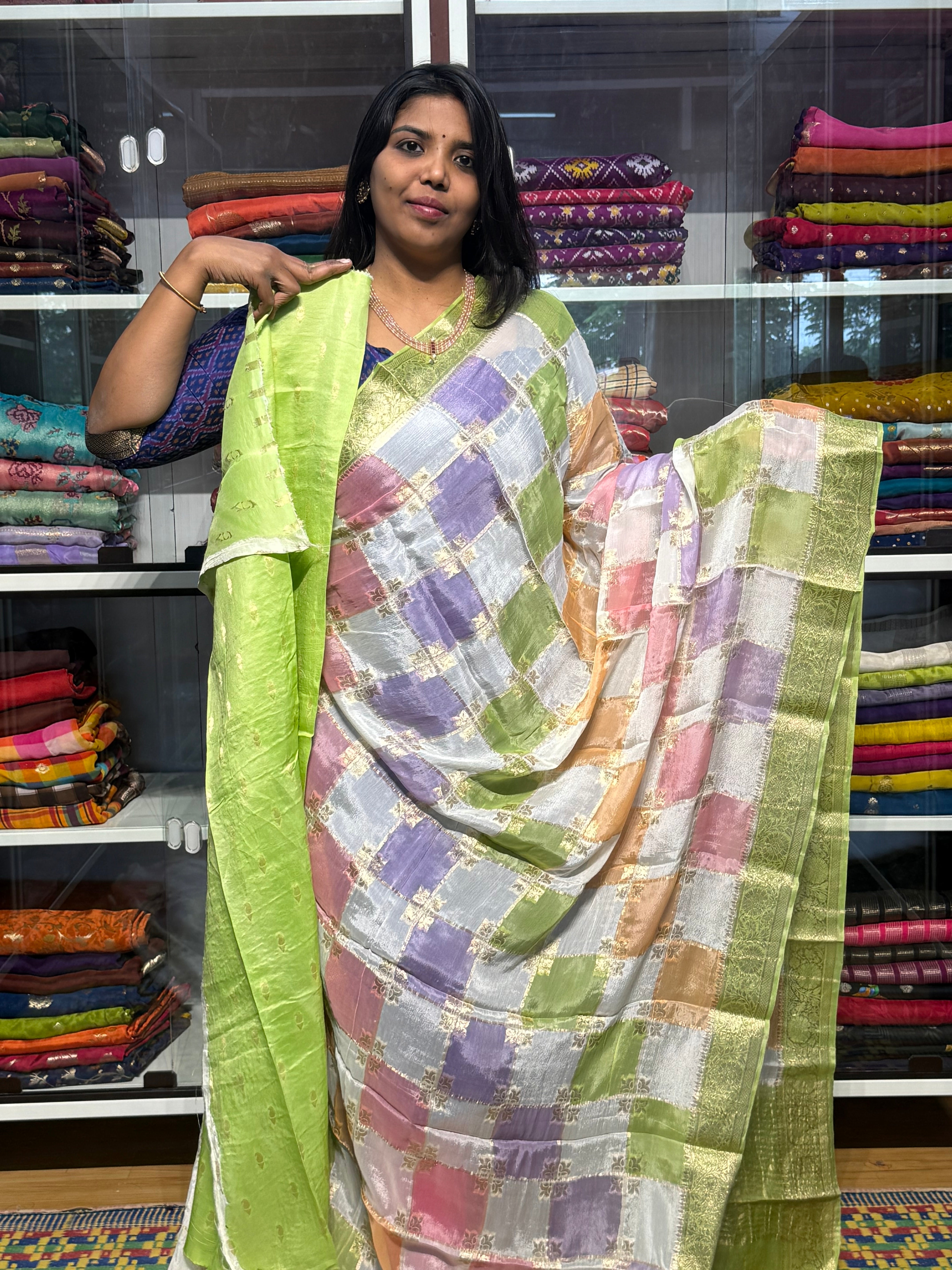PURE CHIFFON RANKAT CHECKS PATTERN