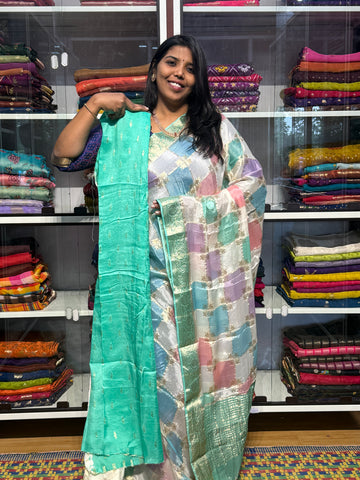 PURE CHIFFON RANKAT CHECKS PATTERN