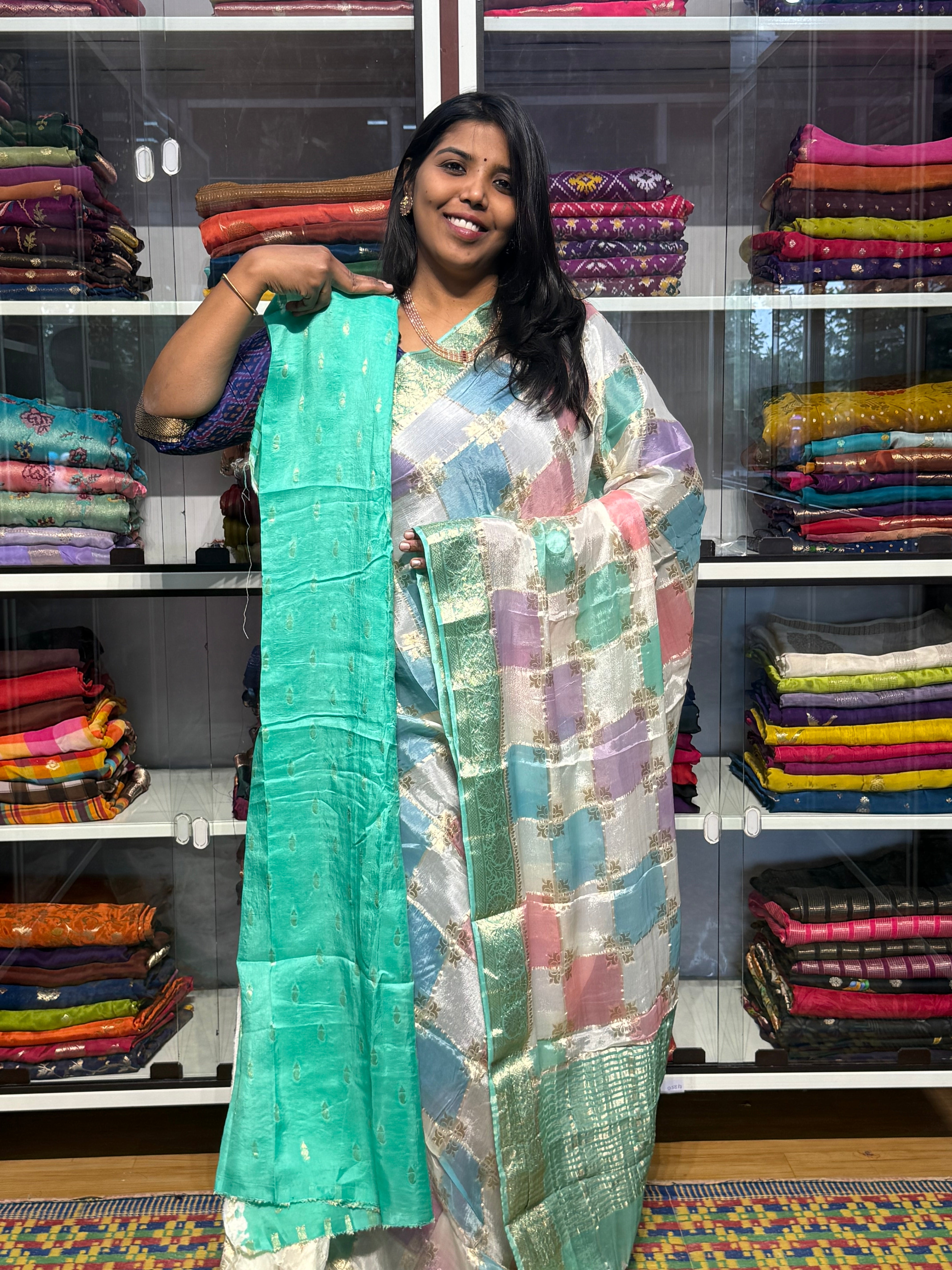 PURE CHIFFON RANKAT CHECKS PATTERN