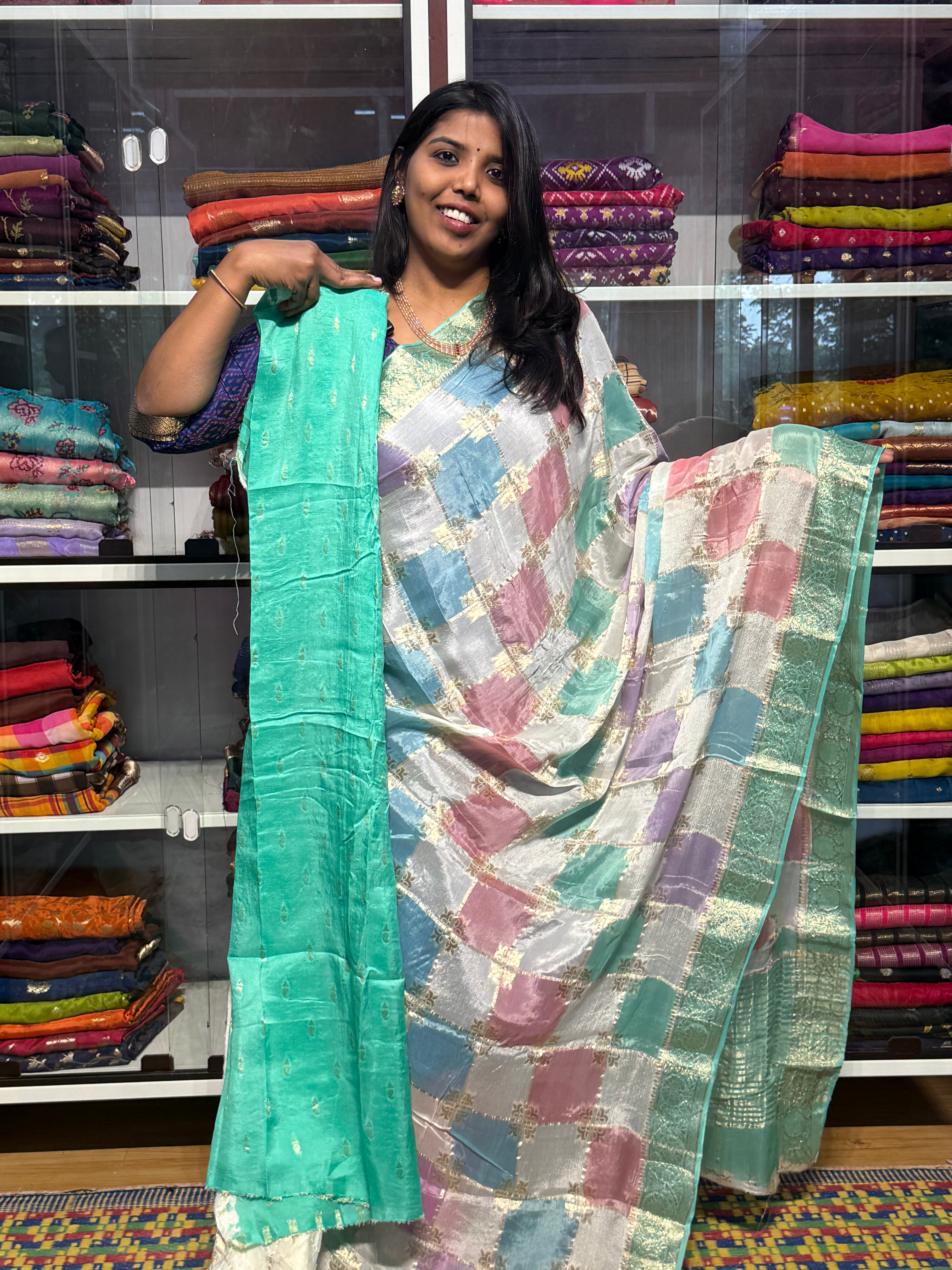 PURE CHIFFON RANKAT CHECKS PATTERN