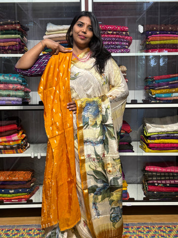 PURE BUTTER CHIFFON CREPE SAREES WITH FLORAL DIGITAL PRINTS