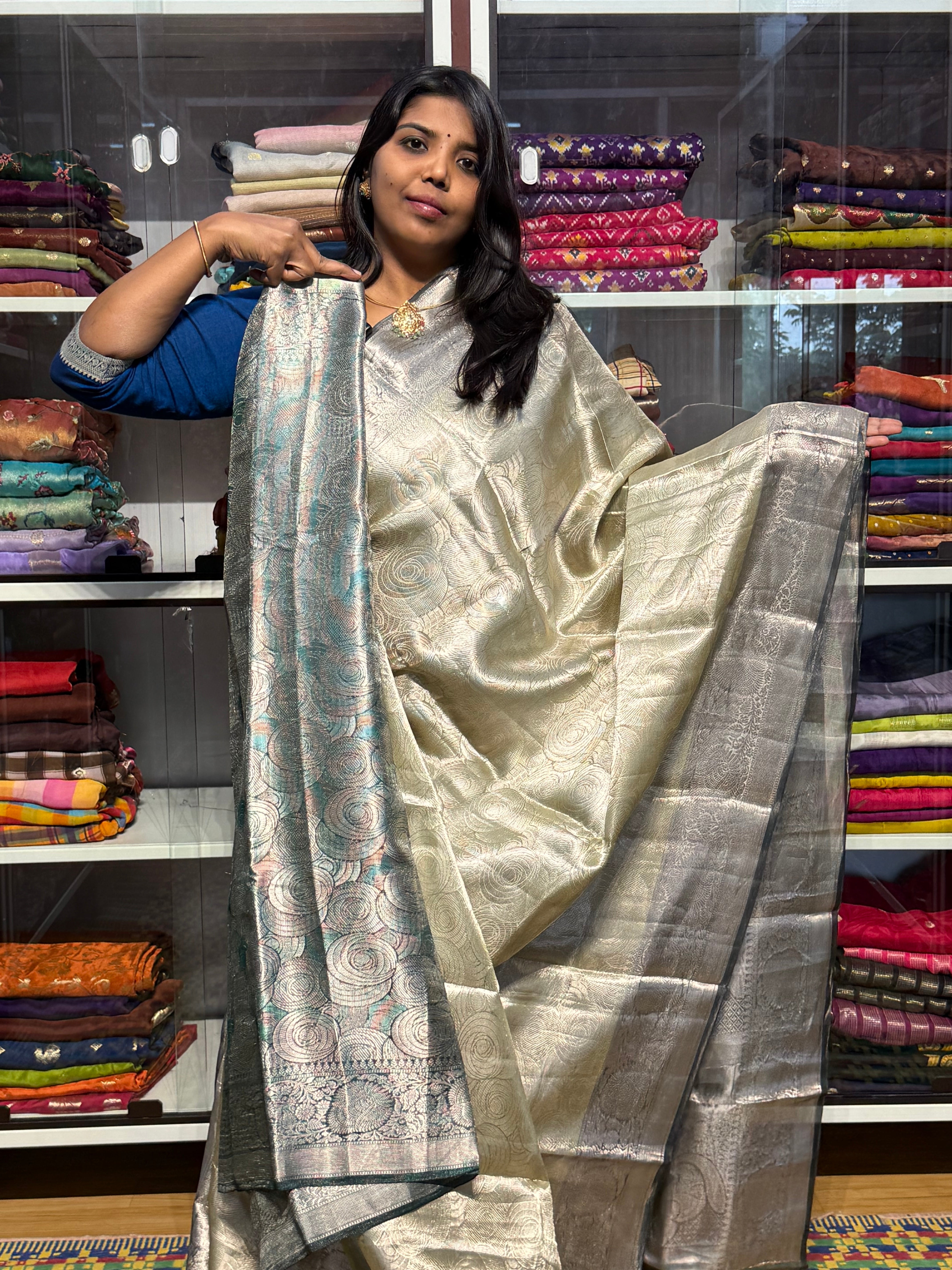 SILK MARK CERTIFIED PURE TISSUE WEAVING ON KORA ORGANZA