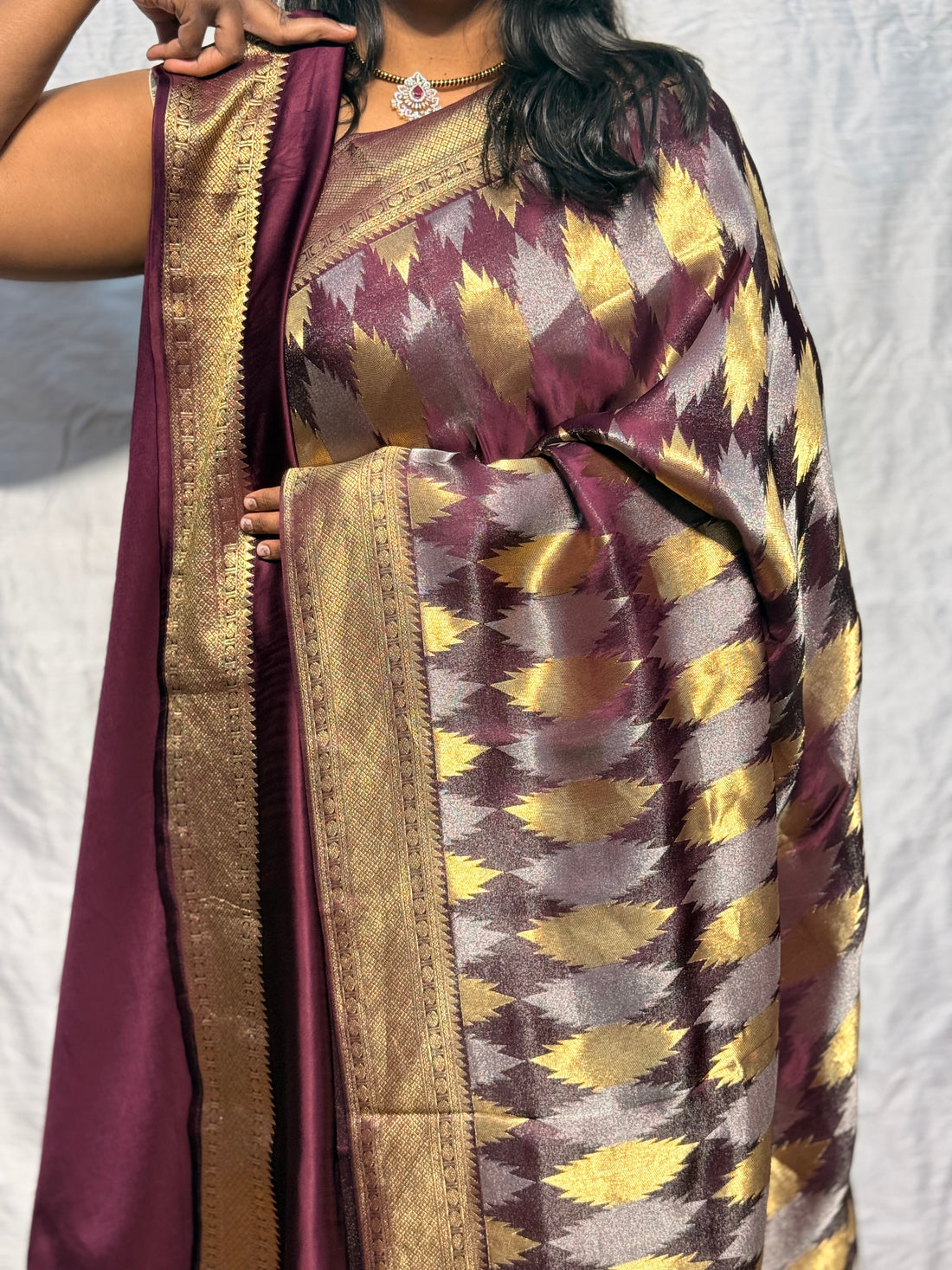 Pure Mashru Satin Silk: wine color