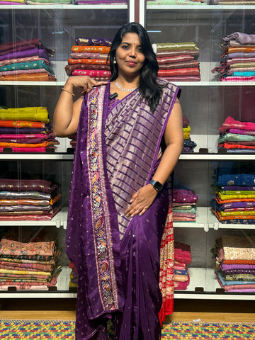 MADHURI DIXIT INSPIRED HALF AND HALF SAREE: VOILET