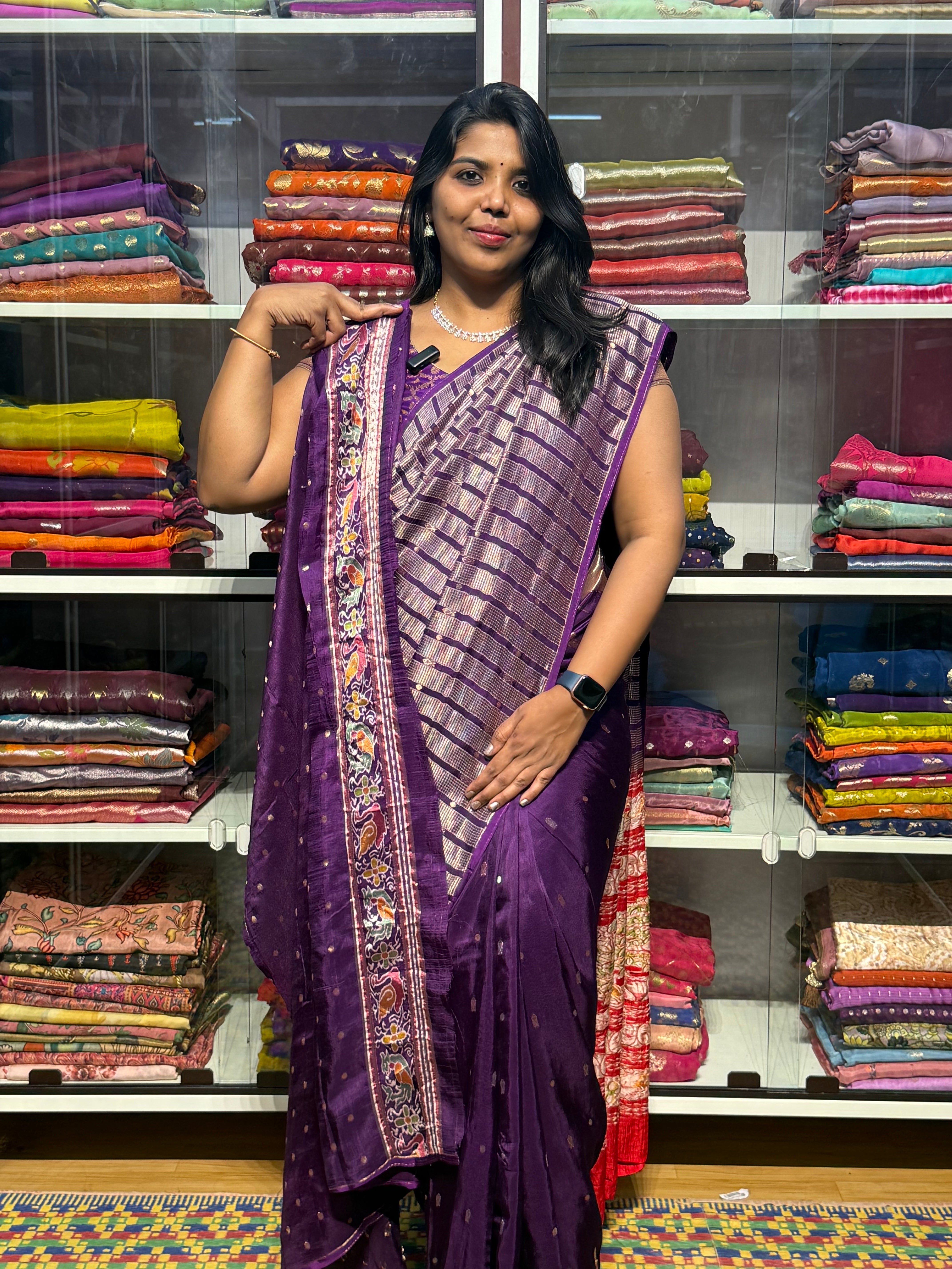 MADHURI DIXIT INSPIRED HALF AND HALF SAREE: VOILET