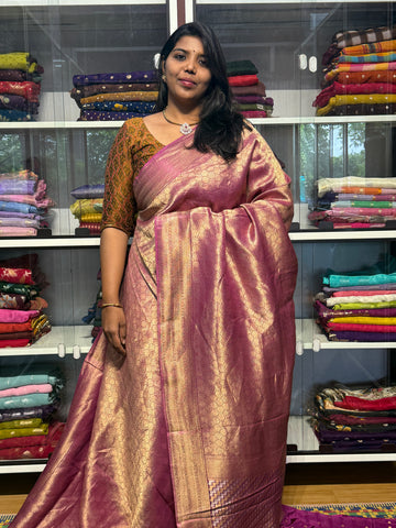 PREMIUM MYSORE SILK FULL BROCADE WITH MEENA: PURPLE