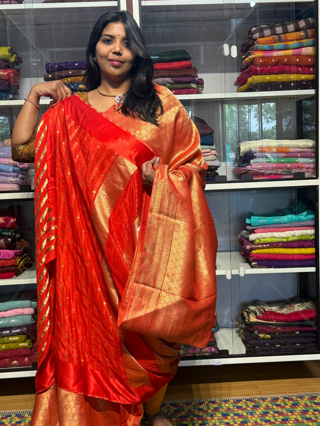 PREMIUM MYSORE SILK FULL BROCADE WITH MEENA: RED
