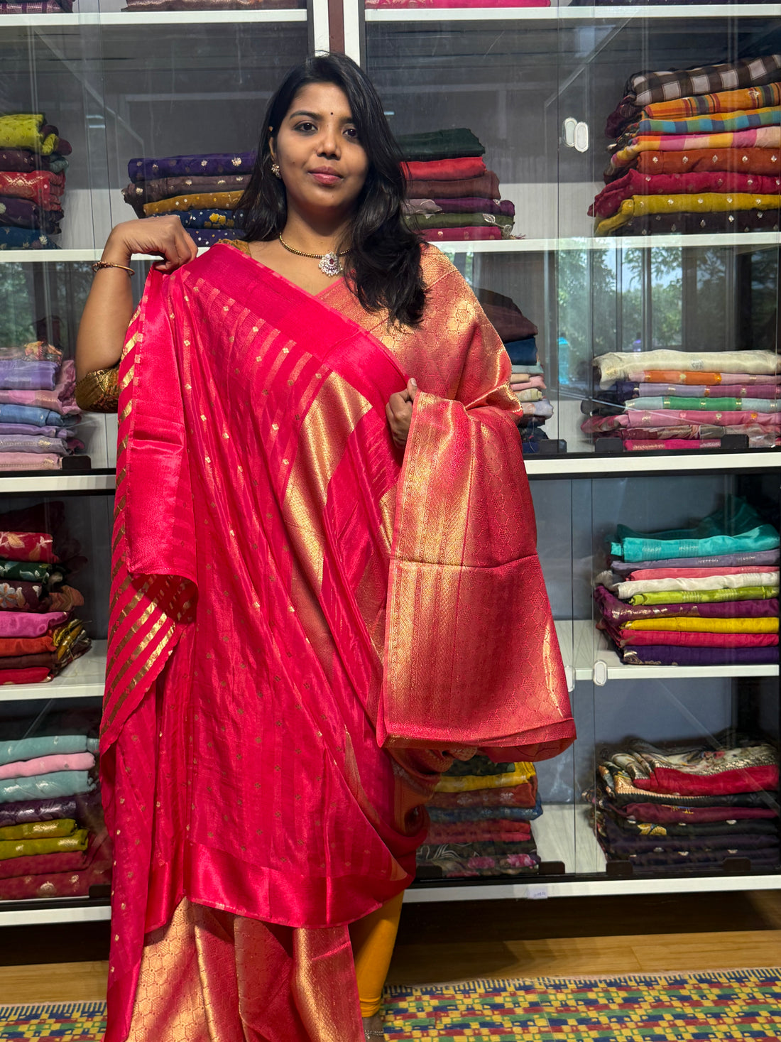 PREMIUM MYSORE SILK FULL BROCADE WITH MEENA: PINK