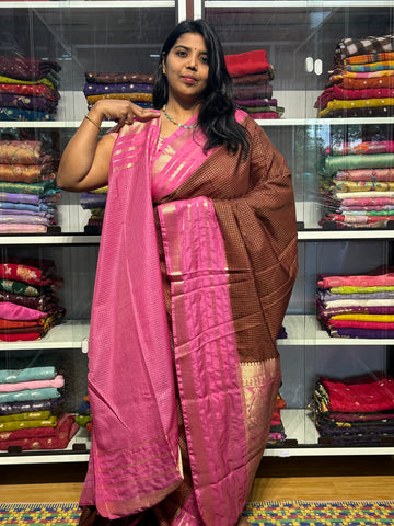 VINTAGE MYSORE SILK SAREE: PINK
