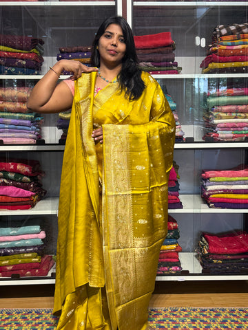 PURE BANARAS MASHRU SATINSILK: DEVADASI GREEN
