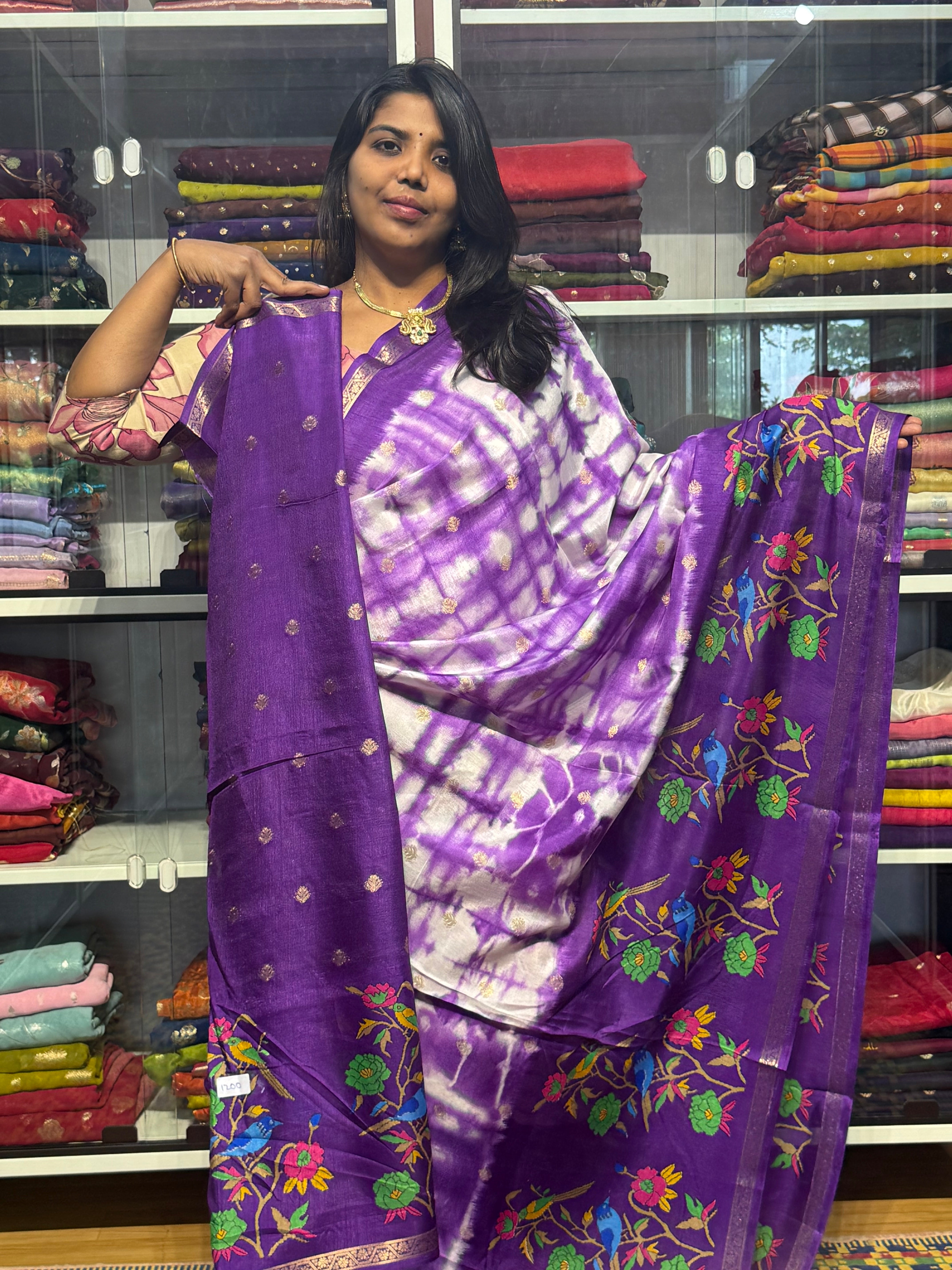 DOLA SILK WITH SHIBORI PRINT