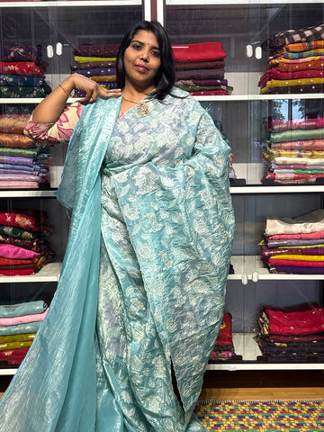 GUCCHI CRUSH WITH ALLOVER EMBROIDERY: SKY BLUE