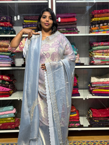 SPACE SILK SAREE WITH SCALLOP