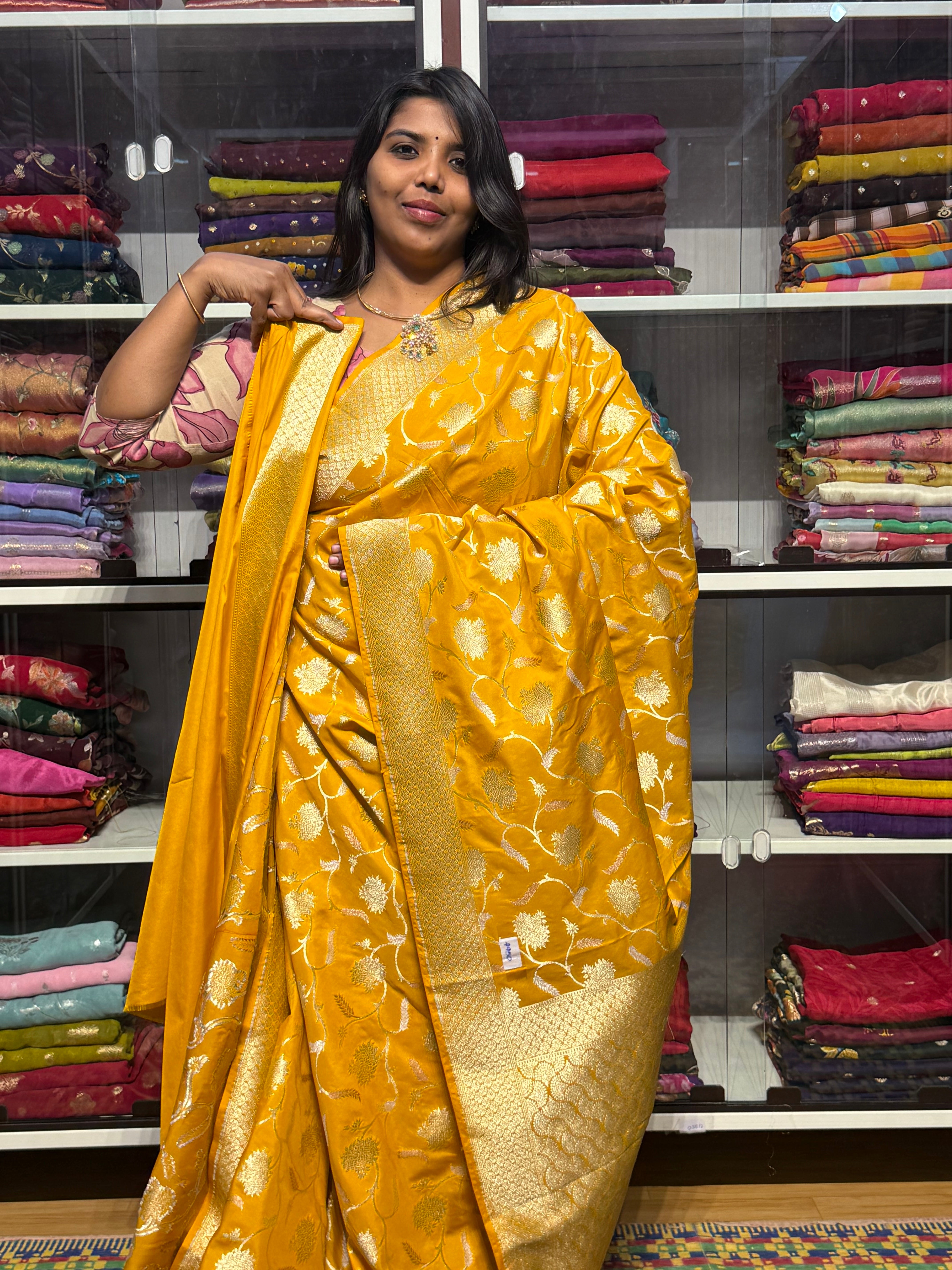PURE BANARAS KATAN SILK : YELLOW