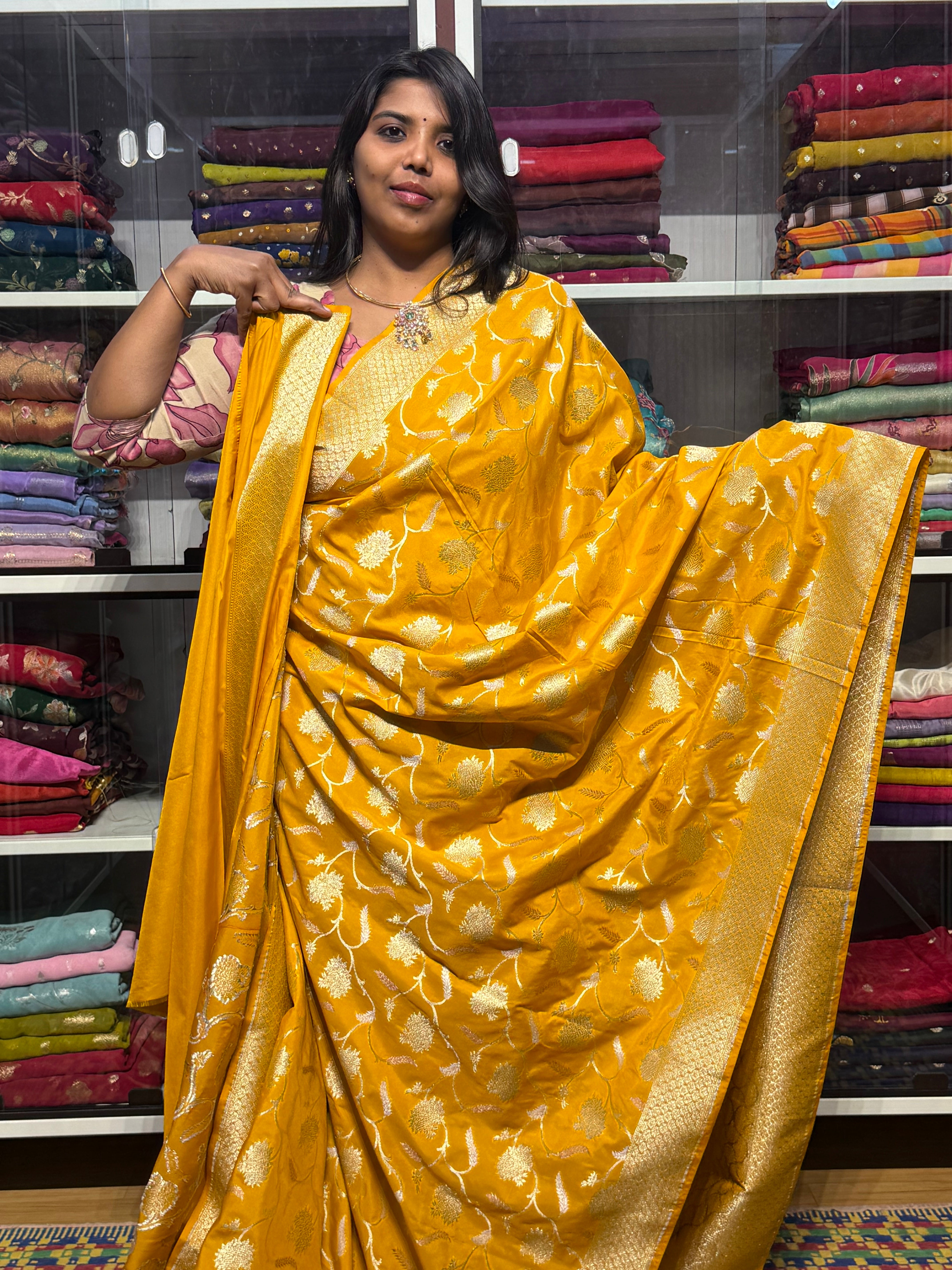 PURE BANARAS KATAN SILK : YELLOW