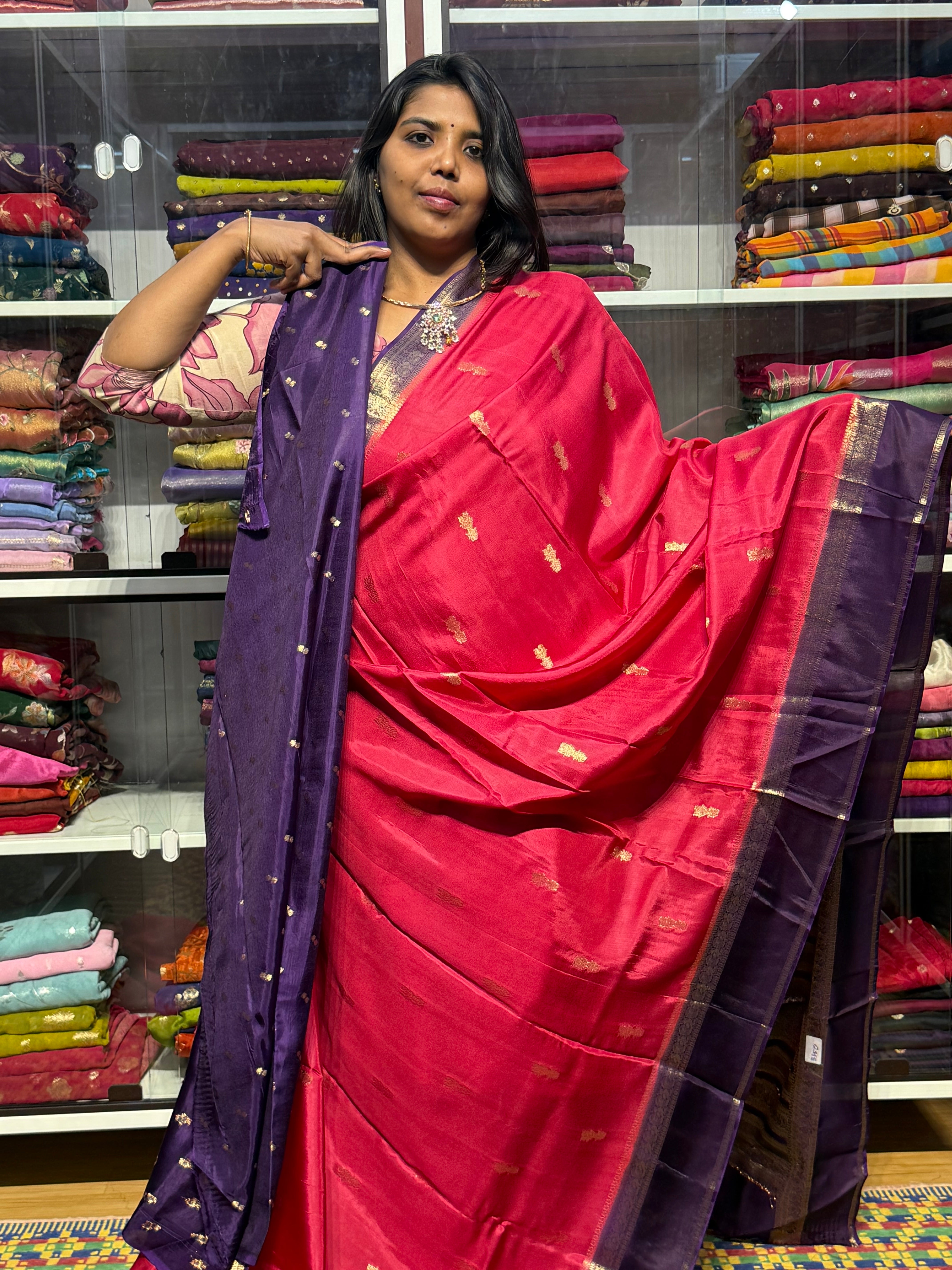 MYSORE CREPE SILK : PINK