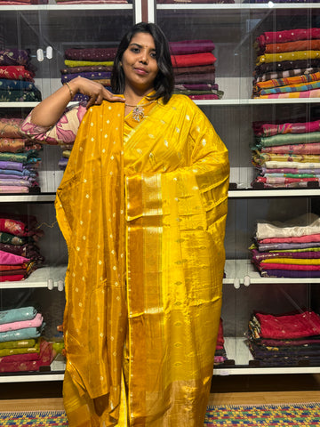 CHIONON SILK SAREE: YELLOW