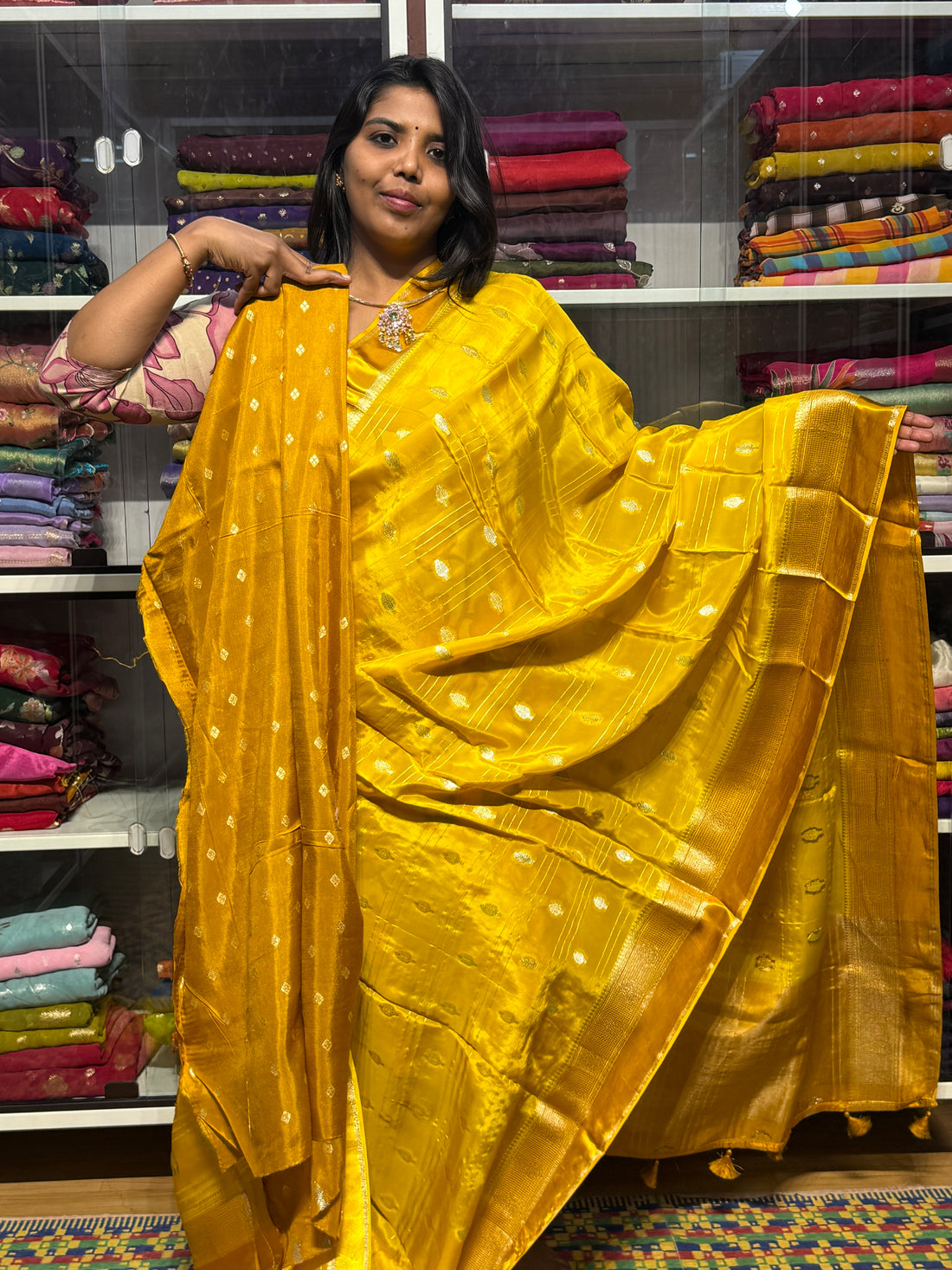 CHIONON SILK SAREE: YELLOW