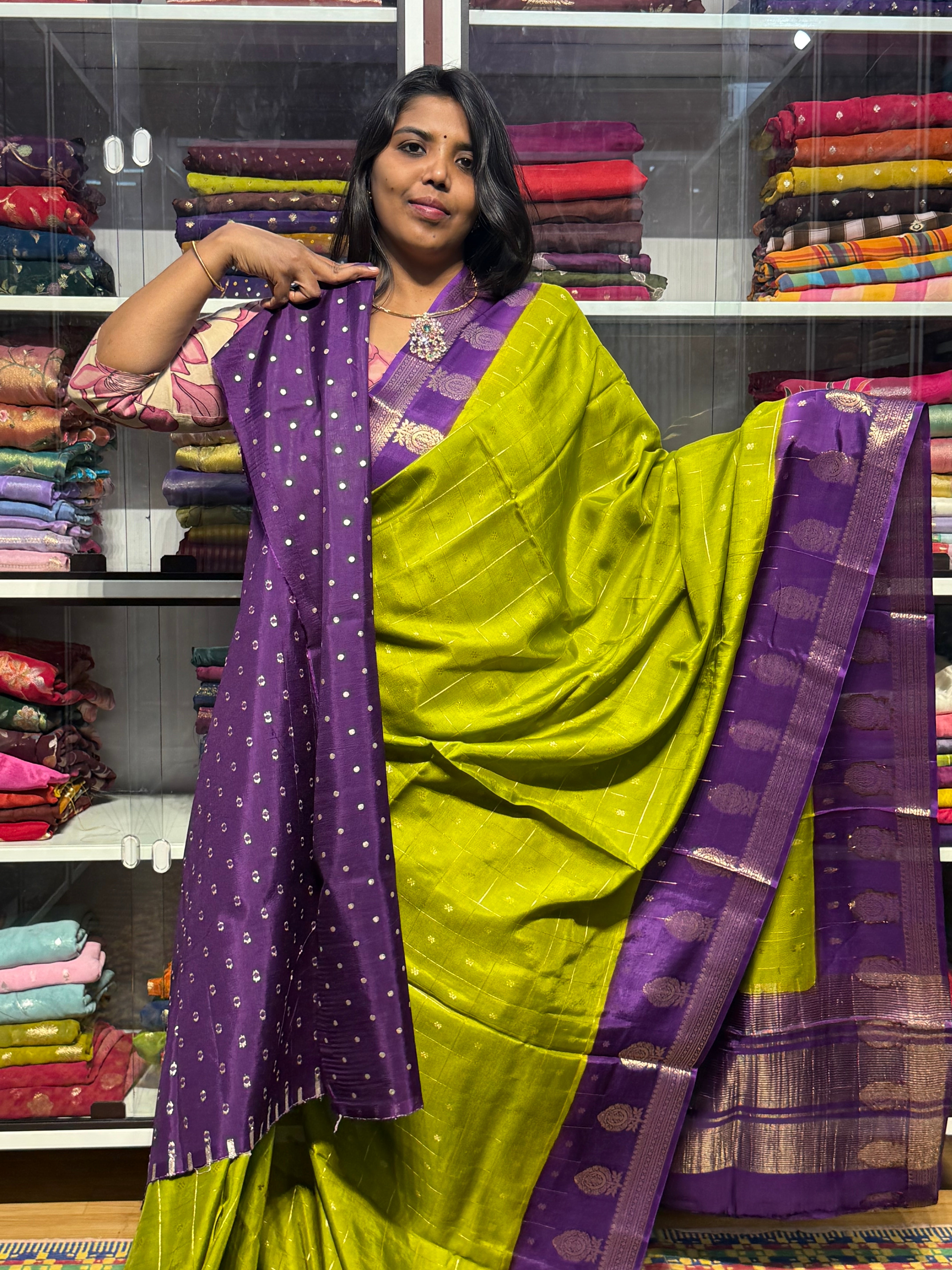 MYSORE SILK SAREE: GREEN