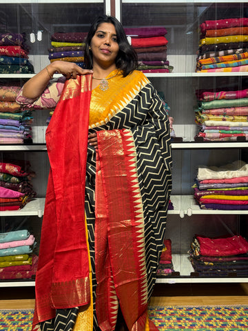 MYSORE CREPE SILK SAREE : GANGA JAMUNA