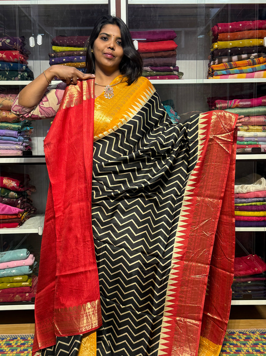 MYSORE CREPE SILK SAREE : GANGA JAMUNA