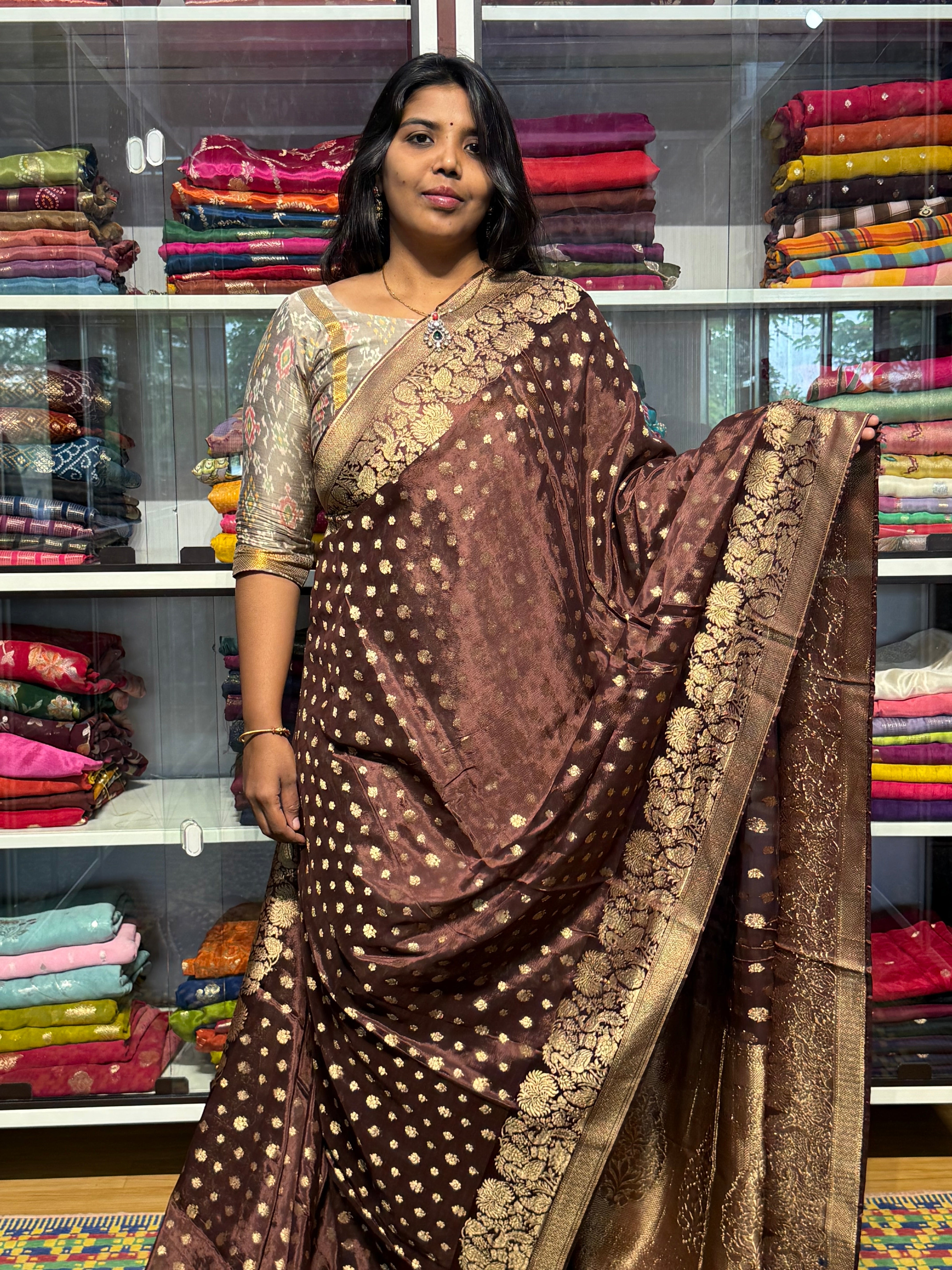 PREMIUM MYSORE SILK SAREE: SNUFF