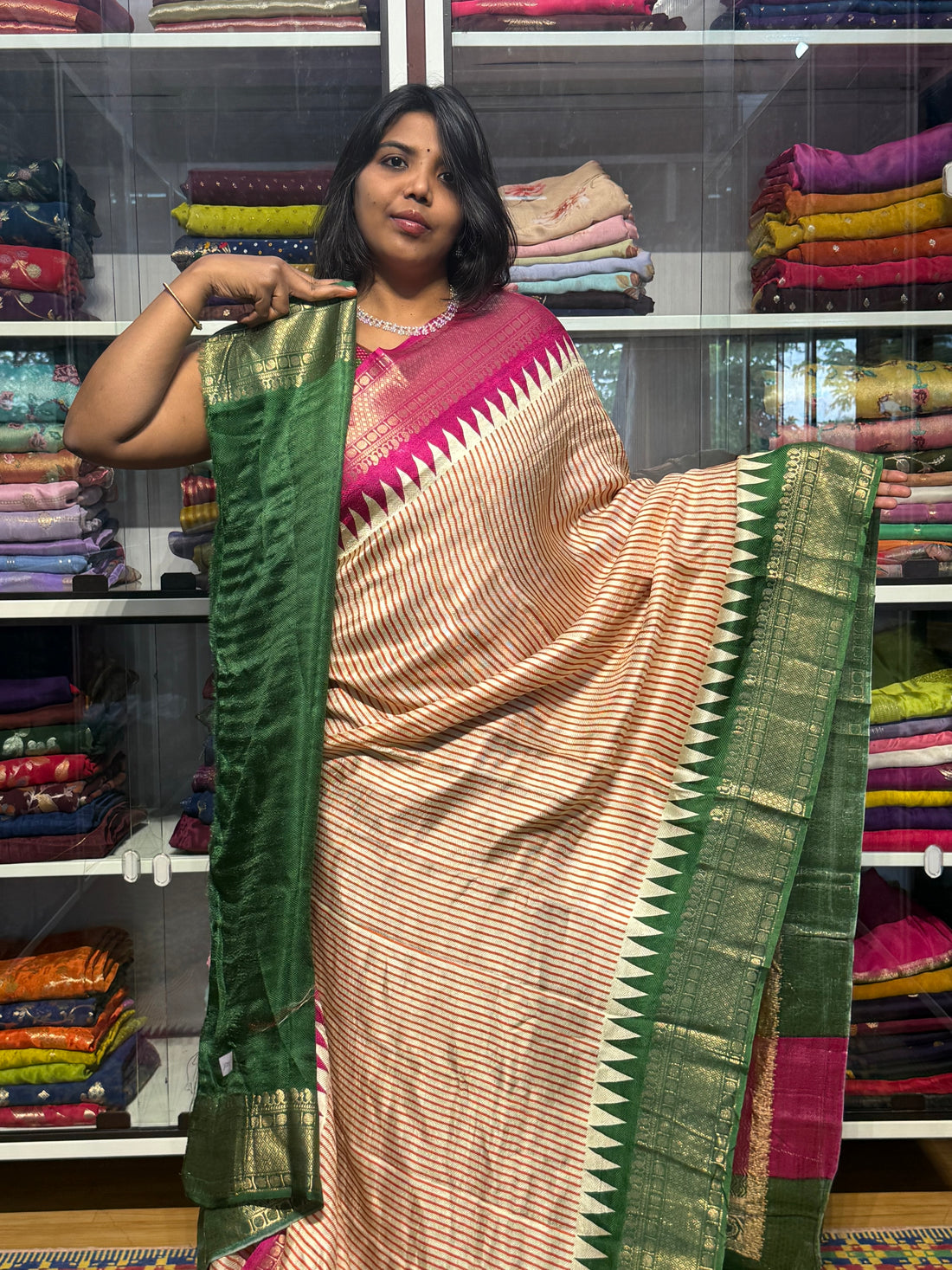 MYSORE SILK SARRE WITH GANGA JAMUNA BORDERS