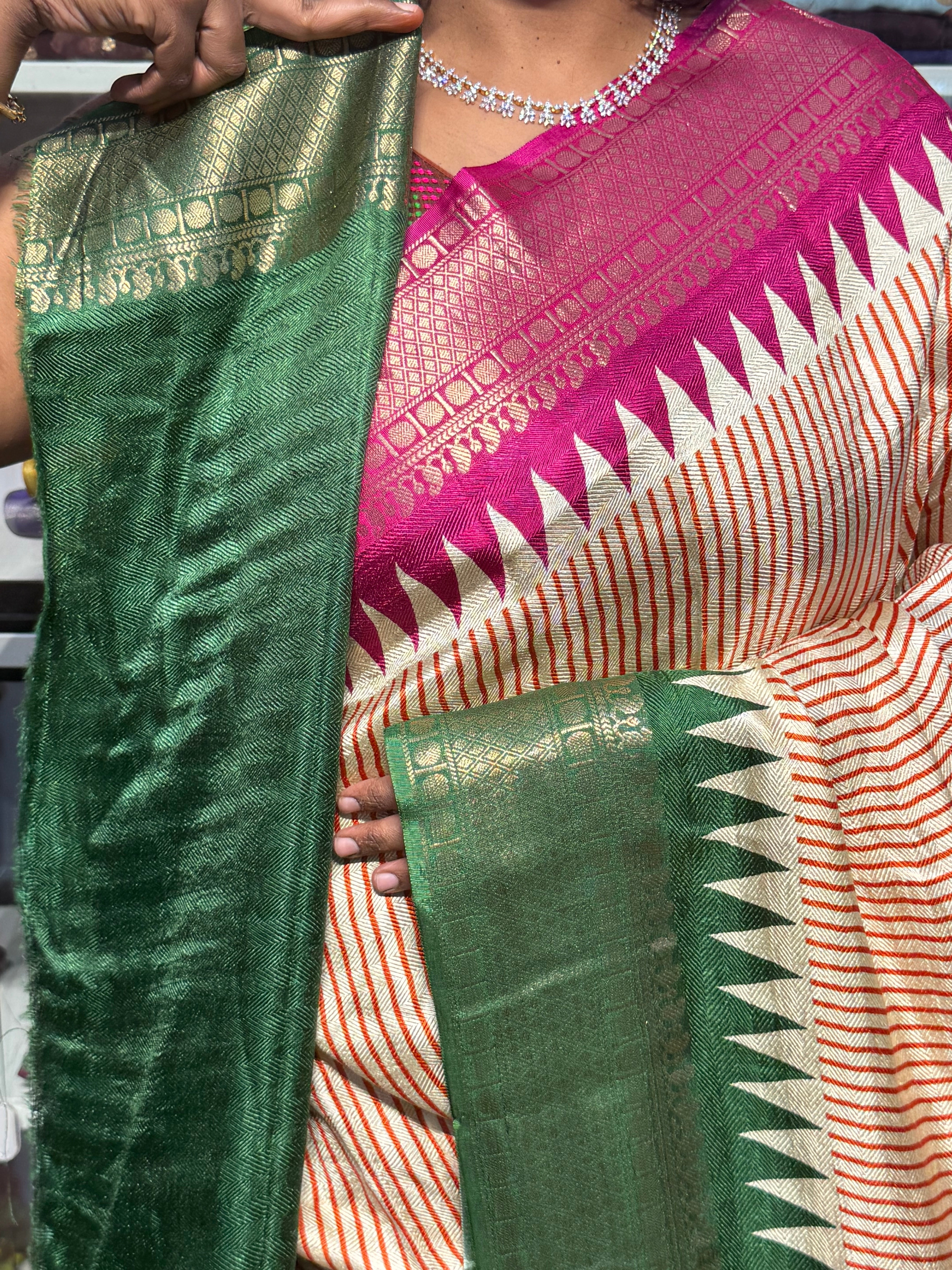 MYSORE SILK SARRE WITH GANGA JAMUNA BORDERS