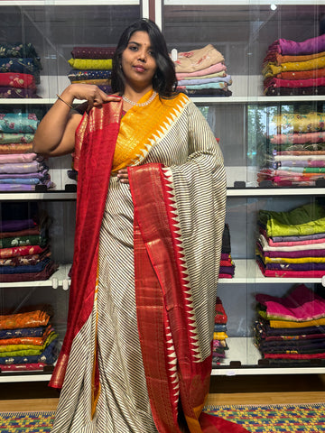 MYSORE SILK SARRE WITH GANGA JAMUNA BORDERS